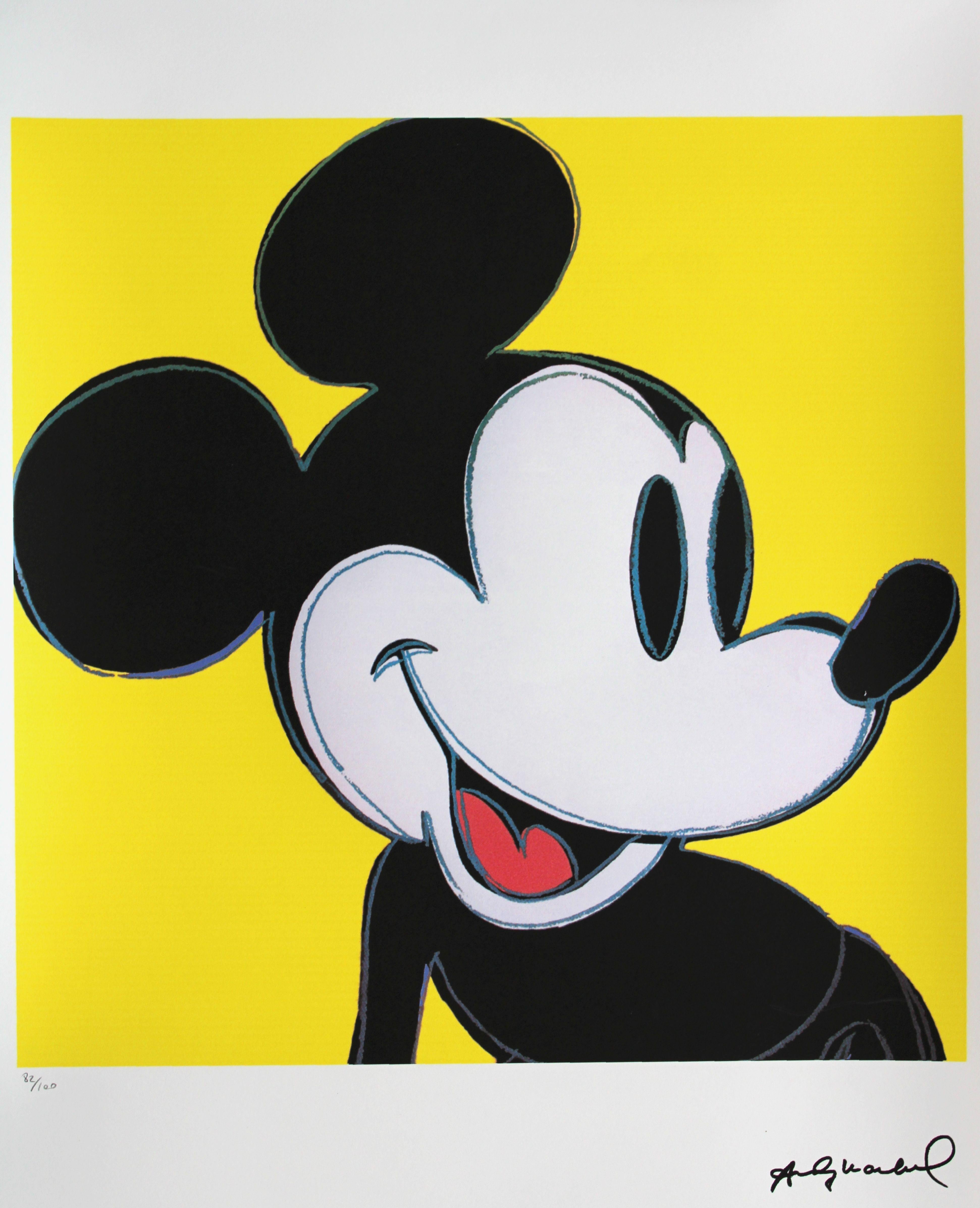 Andy Warhol Print - Mickey Mouse  82/100. Lithography, offset printing, imprint size 36. 5x36. 5 cm