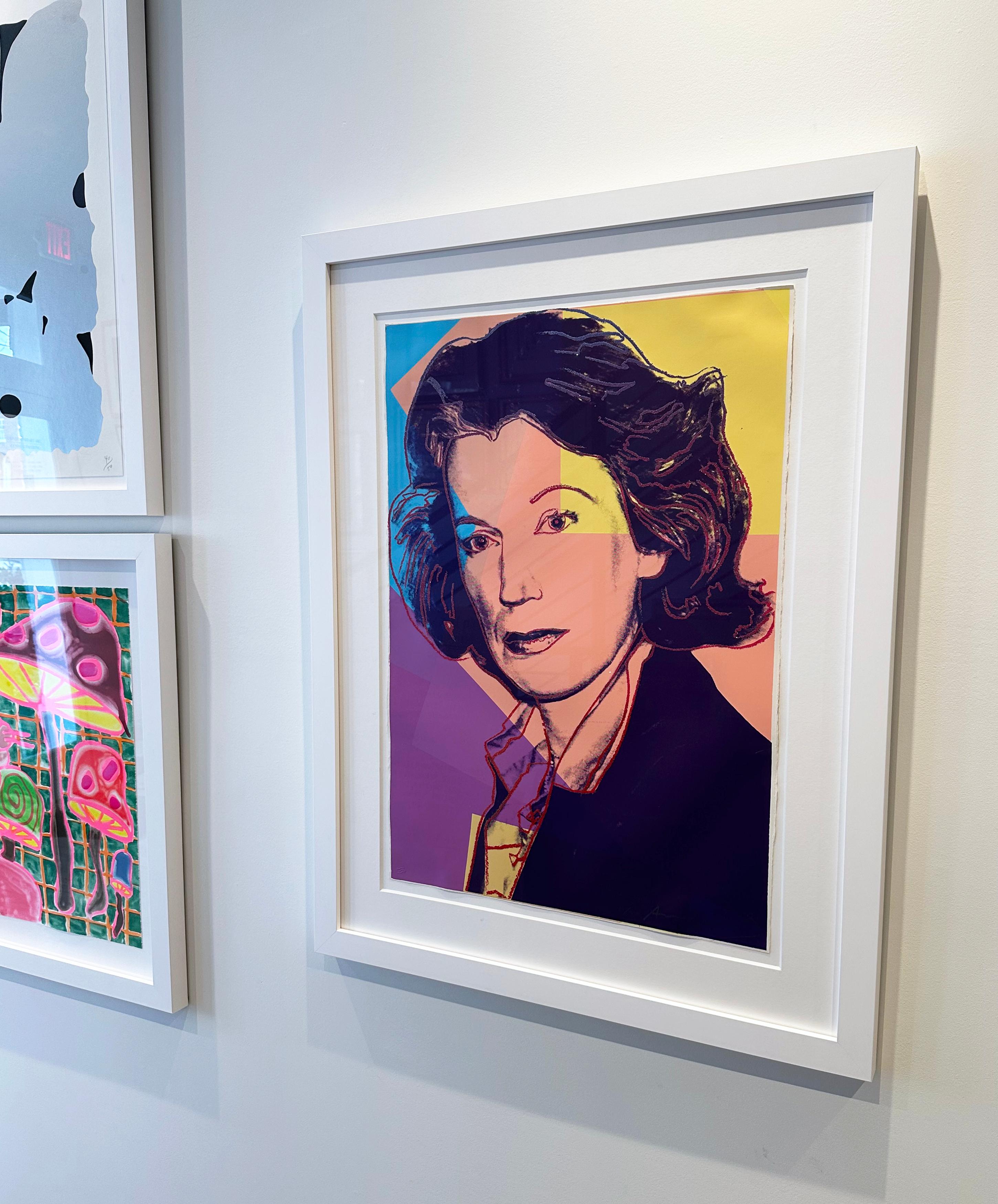 Künstler: Andy Warhol
Titel: Mildred Scheel
Medium: Siebdruck in Farben mit Diamantstaub auf Velinpapier
Datum: 1980
Auflage: 367/1000
Rahmengröße: 40 1/4