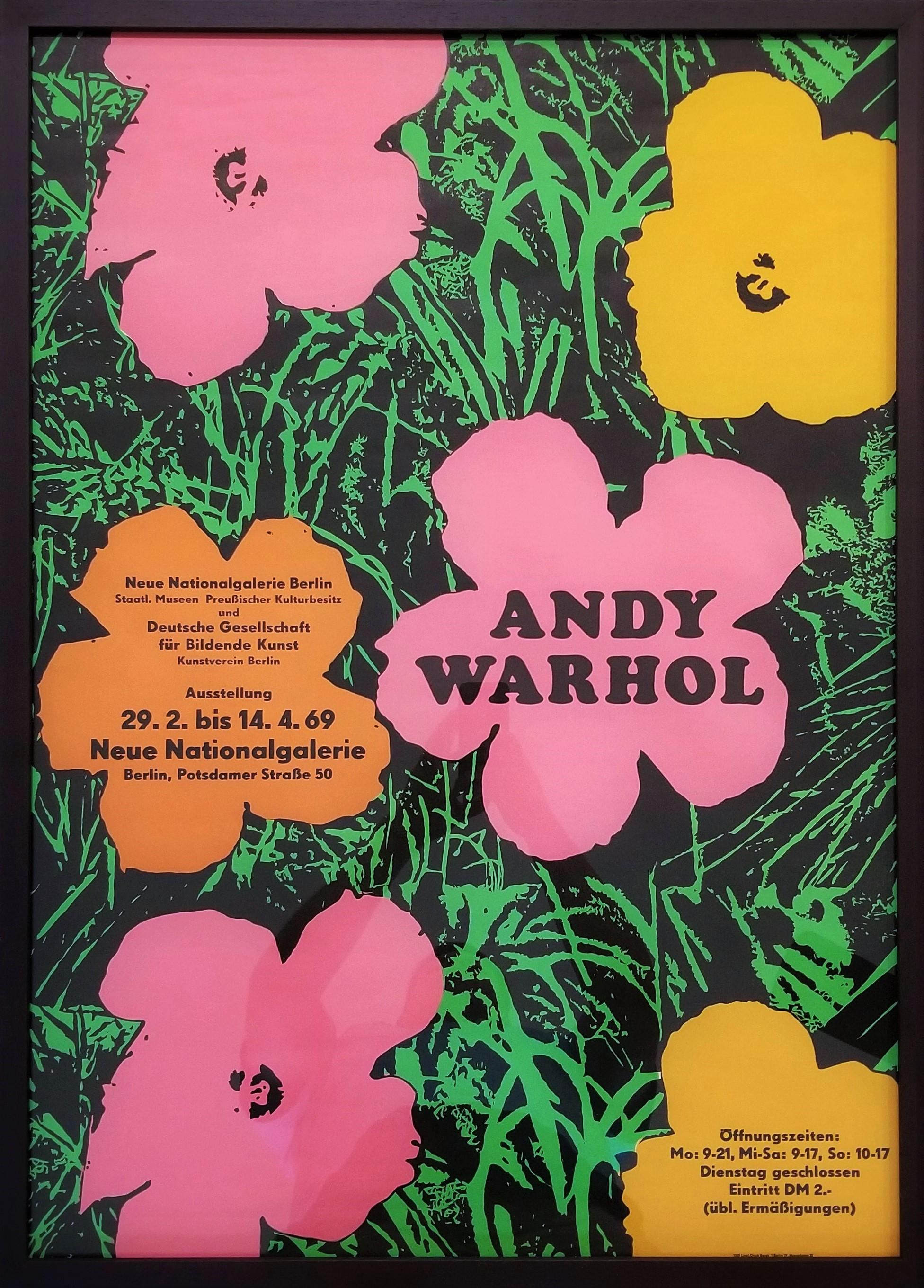 Neue Nationalgalerie (Flowers) Poster /// Pop Art Andy Warhol Leo Castelli NY For Sale 1
