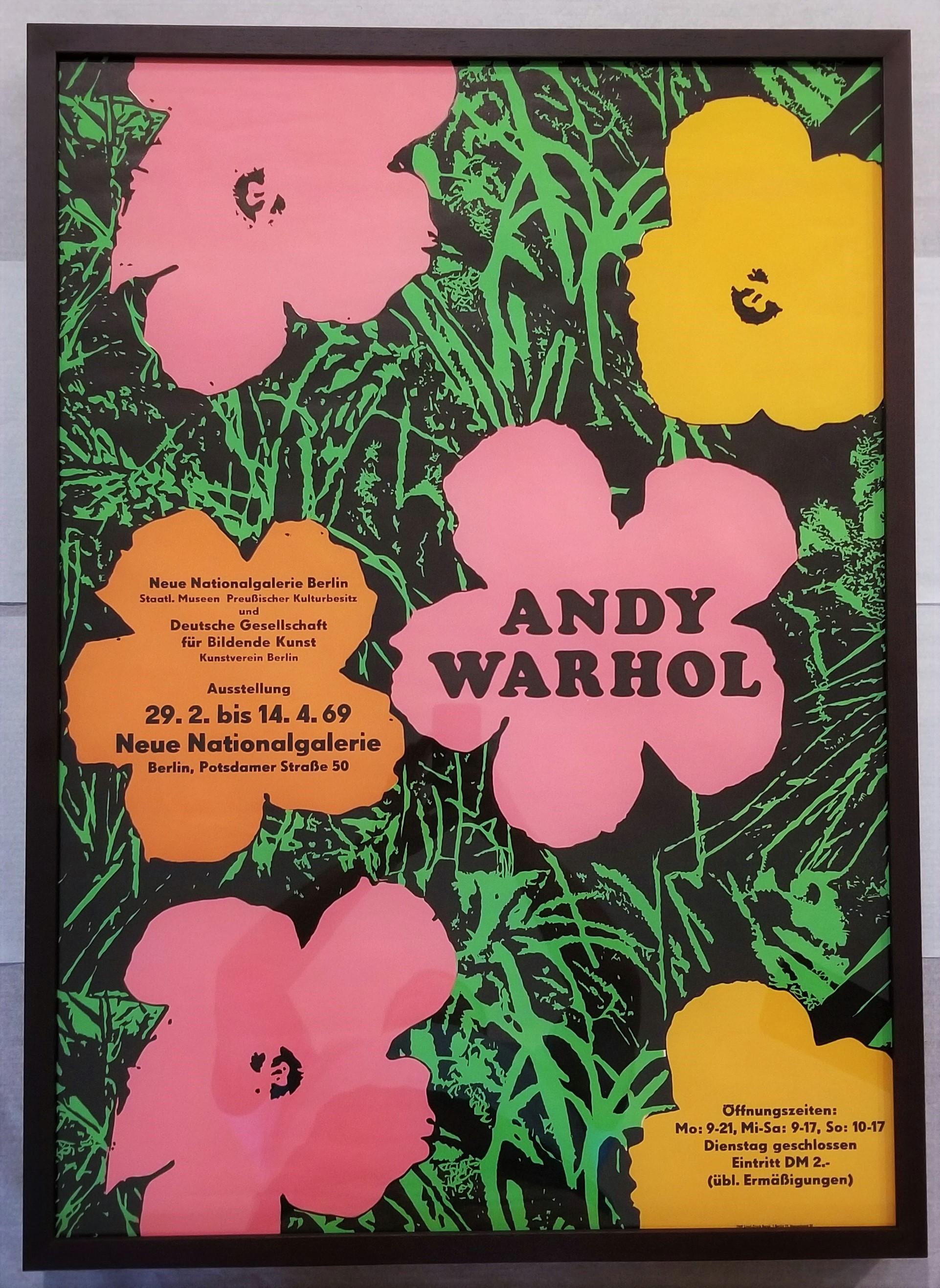 Neue Nationalgalerie (Flowers) Poster /// Pop Art Andy Warhol Leo Castelli NY For Sale 2