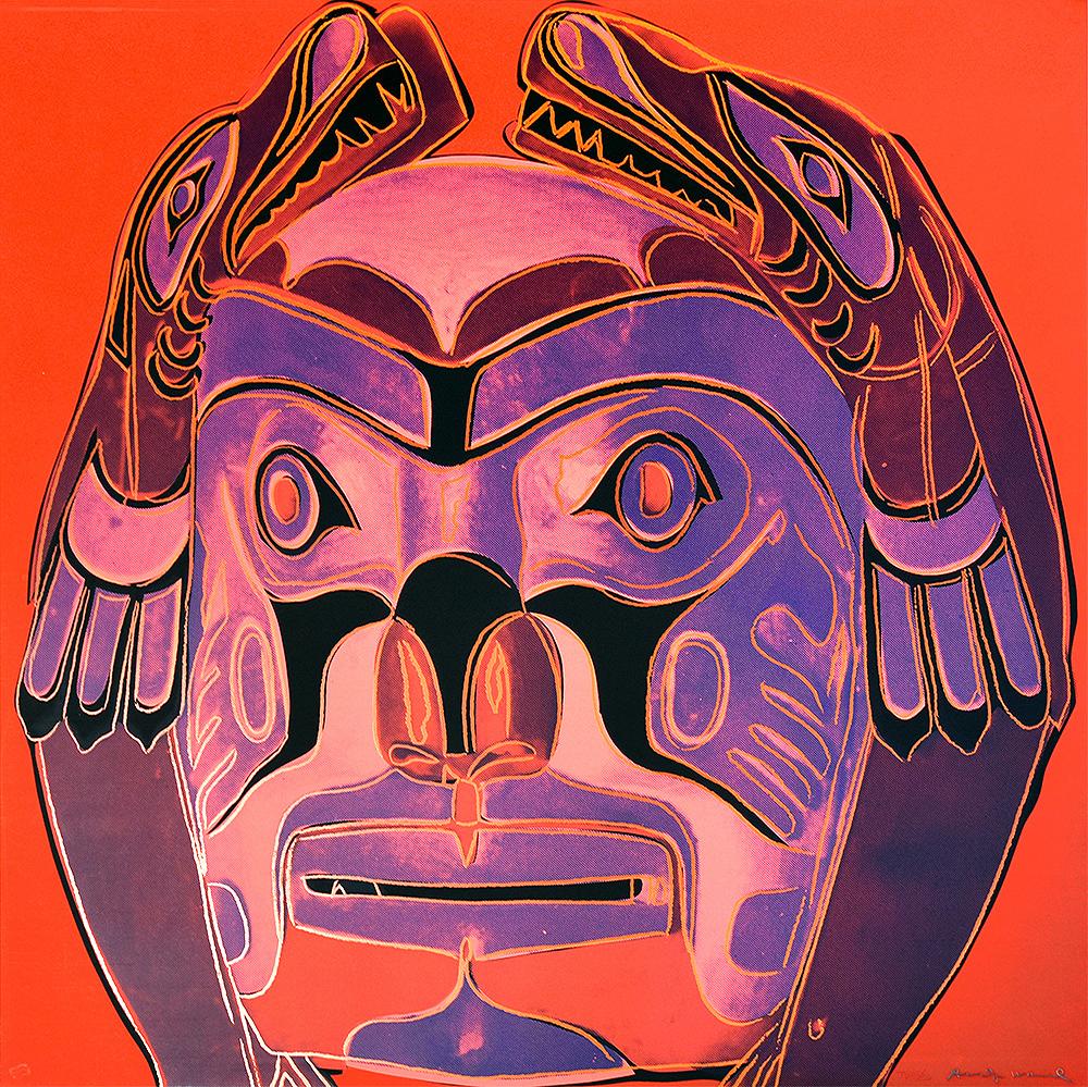 Northwest Coast Mask, from Cowboys and Indians, Unique Trial Proof, 1986 - Print by Andy Warhol