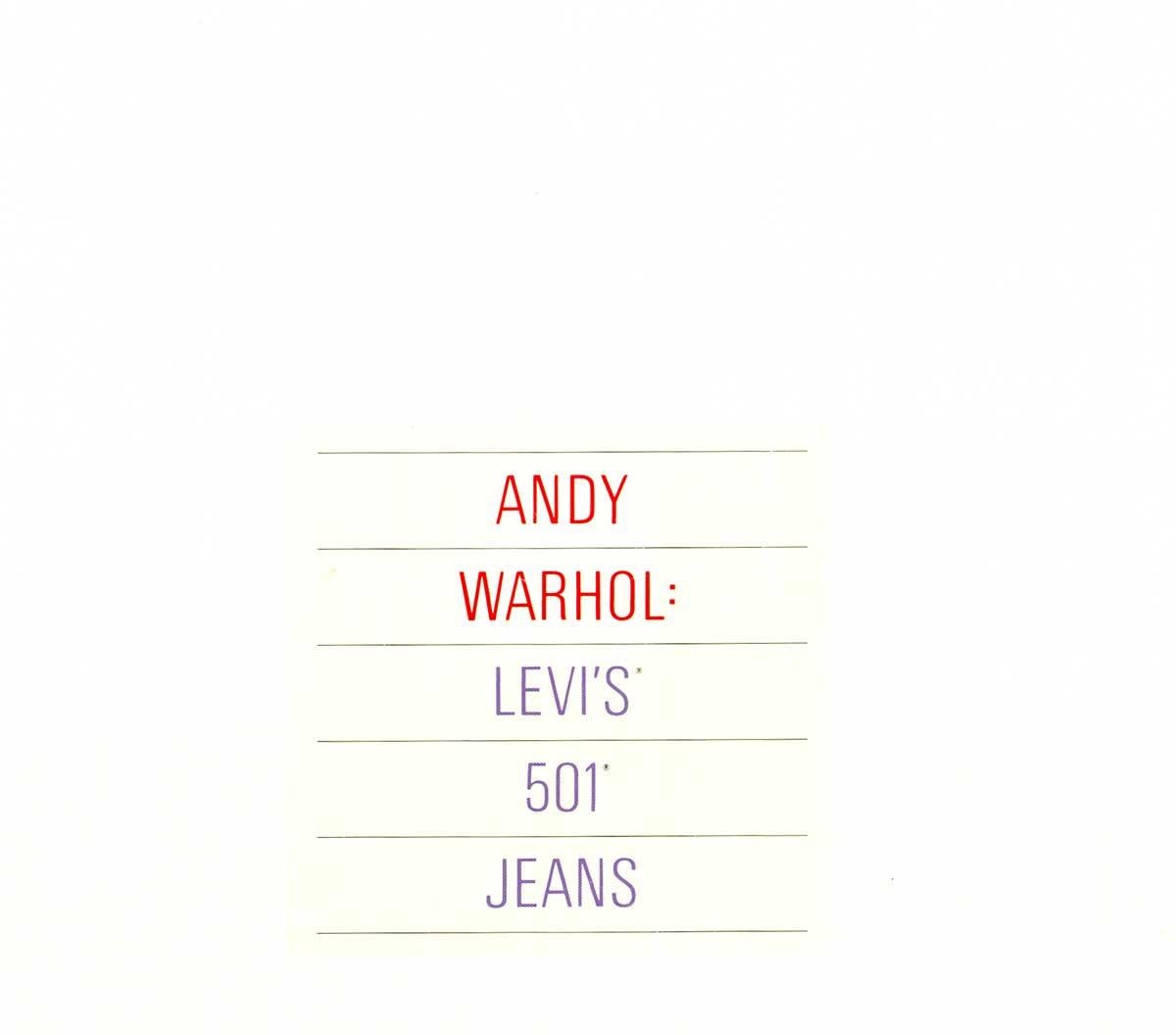 Originale del 1984 di Andy Warhol:  Poster pop art vintage dei Levi's 501 Jeans 2