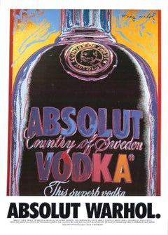 Original Absolut Vodka, Absolut Warhol vintage pop-art liquor poster  linen