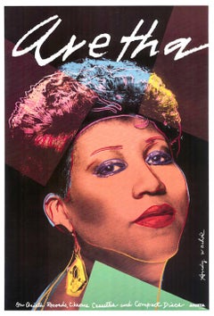 Affiche pop art originale d'Aretha (Franklin) par Andy Warhol  dos en lin