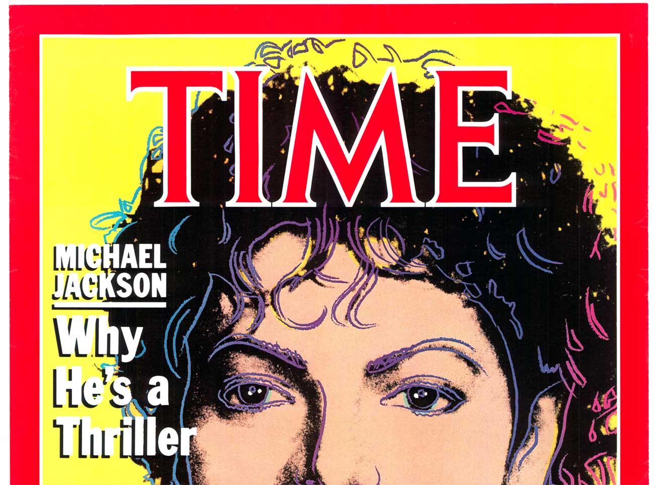 Original Michael Jackson, Time Magazine, Andy Warhol authentic poster  linen For Sale 1