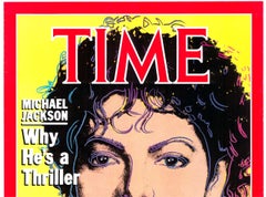 Original Michael Jackson, Time Magazine, Andy Warhol authentic poster  linen