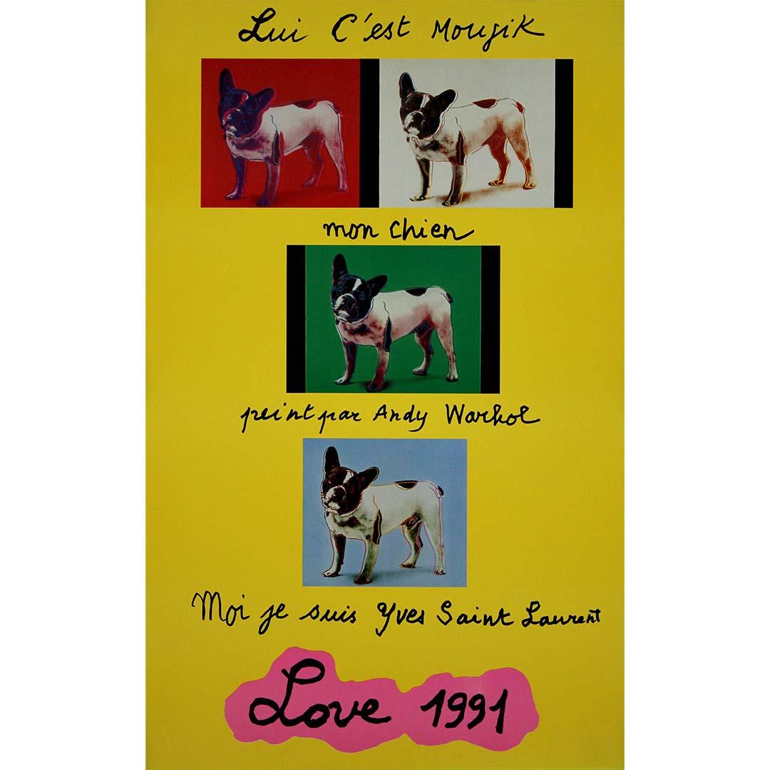 The original 1991 poster by Andy Warhol for Yves Saint Laurent's "Love" series captures a unique moment of artistic collaboration between two iconic figures of the 20th century—Andy Warhol and Yves Saint Laurent.
Entitled "Love by Yves Saint