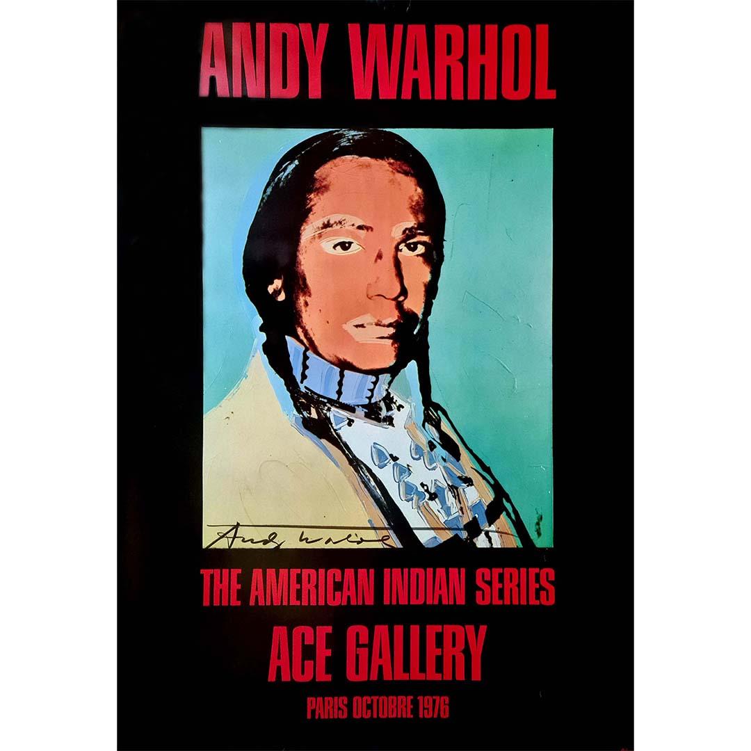 L'exposition originale de l'affiche « The Americans Indian Series » signée par Andy Warhol en vente 1