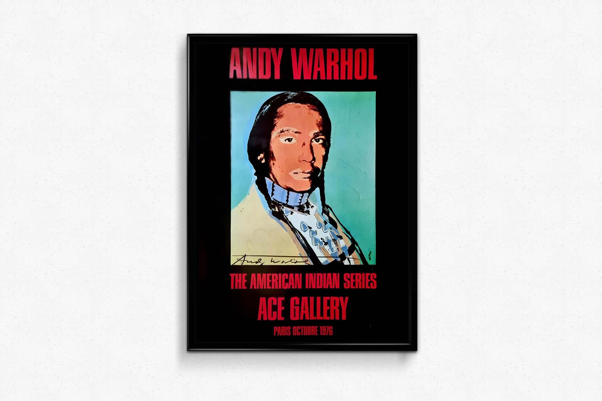 L'exposition originale de l'affiche « The Americans Indian Series » signée par Andy Warhol en vente 3
