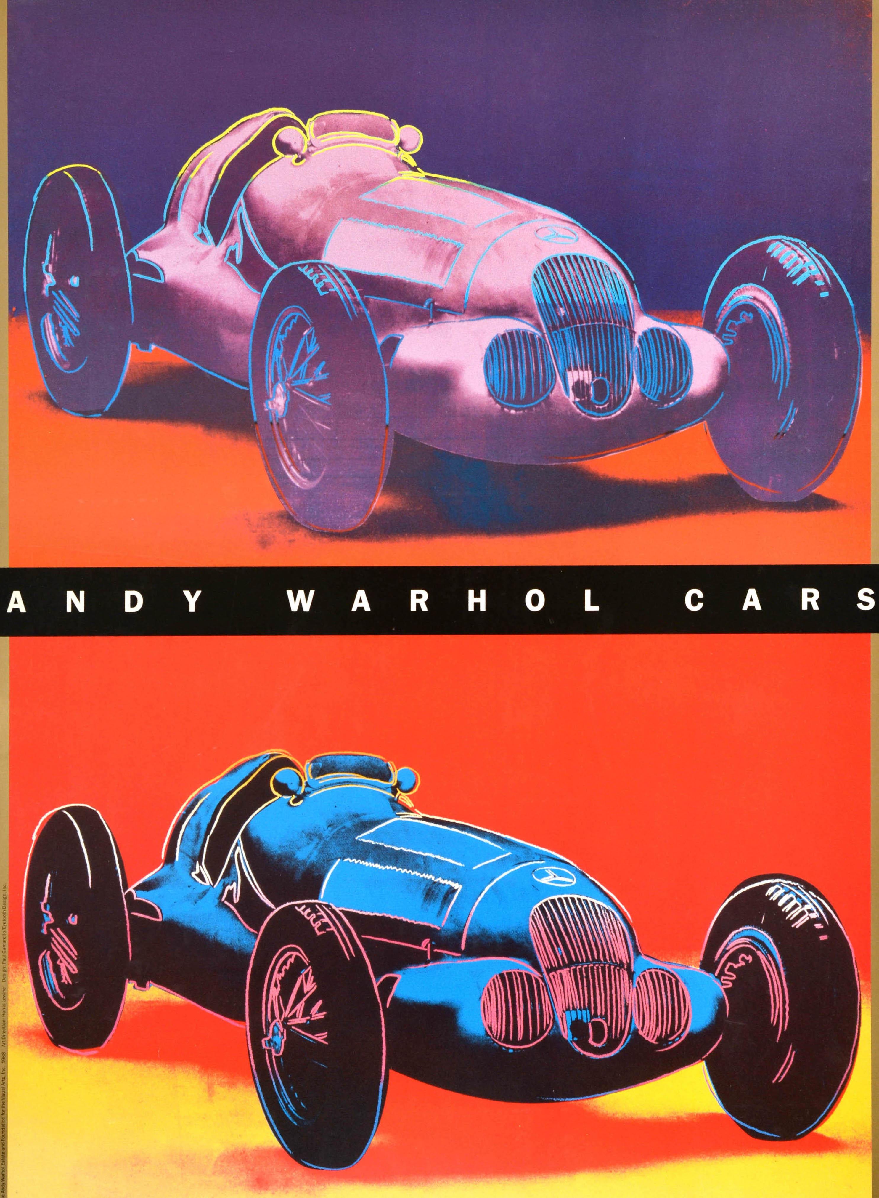 Original Vintage Advertising Poster Andy Warhol Cars Mercedes Benz Guggenheim For Sale 3