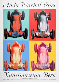 Original-Vintage-Ausstellungsplakat Andy Warhol Autos Mercedes Benz, Pop-Art-Serie