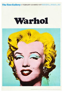 Original Vintage Pop Art Exhibition Poster Warhol Marilyn Monroe Tate Gallery