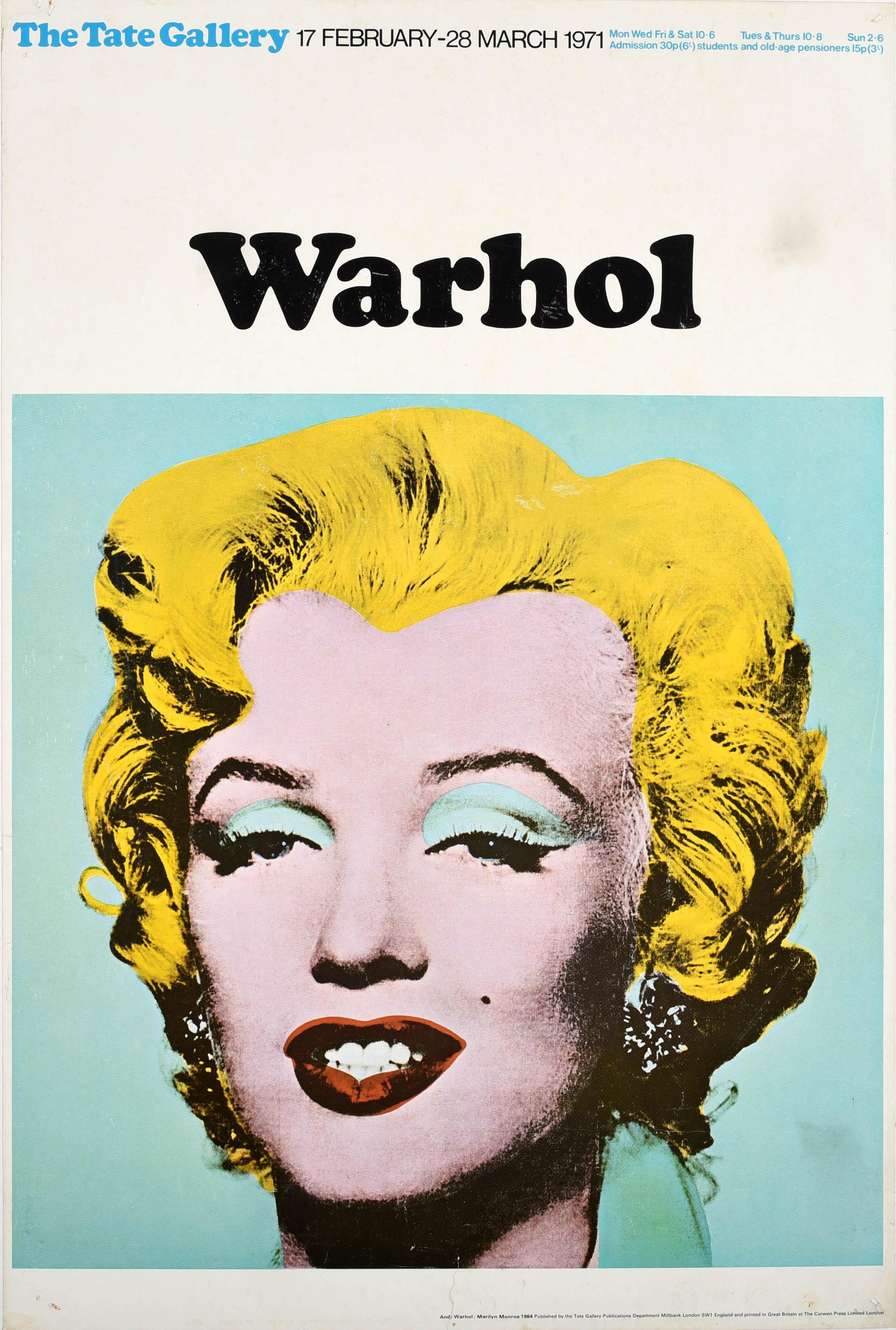 Andy Warhol Print - Original Vintage Poster Warhol Exhibition Marilyn Monroe Pop Art Tate Gallery