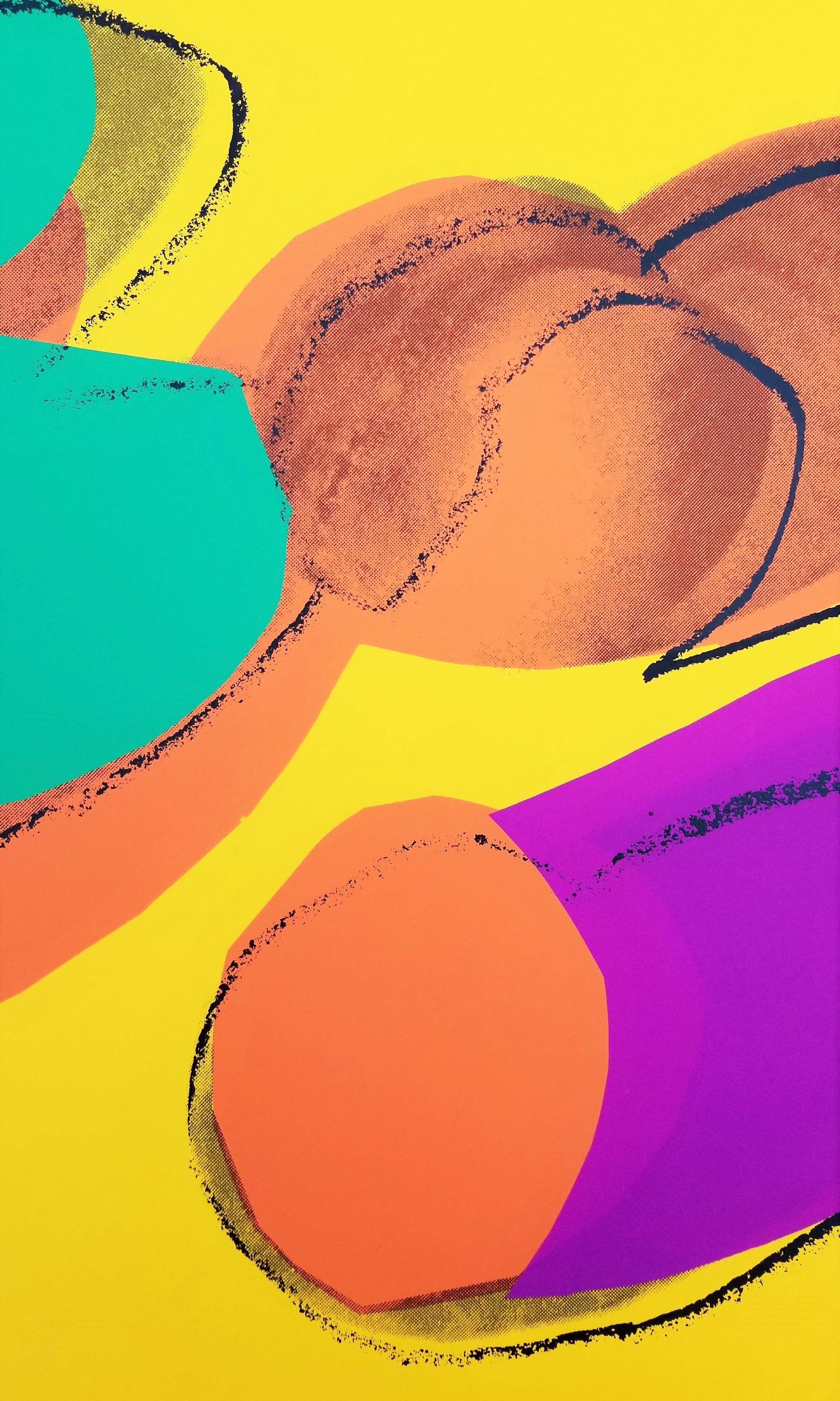 Peaches /// Pop Art Andy Warhol Siebdruck Obststillleben, Stillleben, New Yorker Lebensmittelkunst im Angebot 11