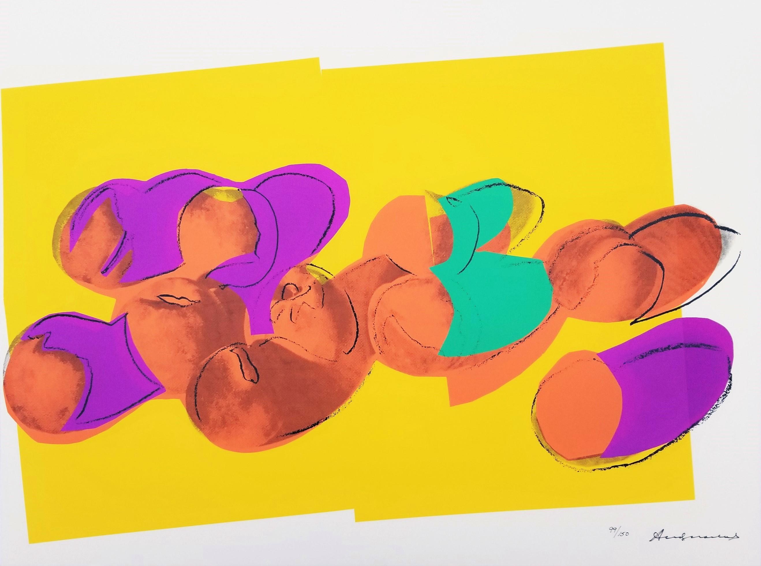 Peaches /// Pop Art Andy Warhol Siebdruck Obststillleben, Stillleben, New Yorker Lebensmittelkunst im Angebot 2