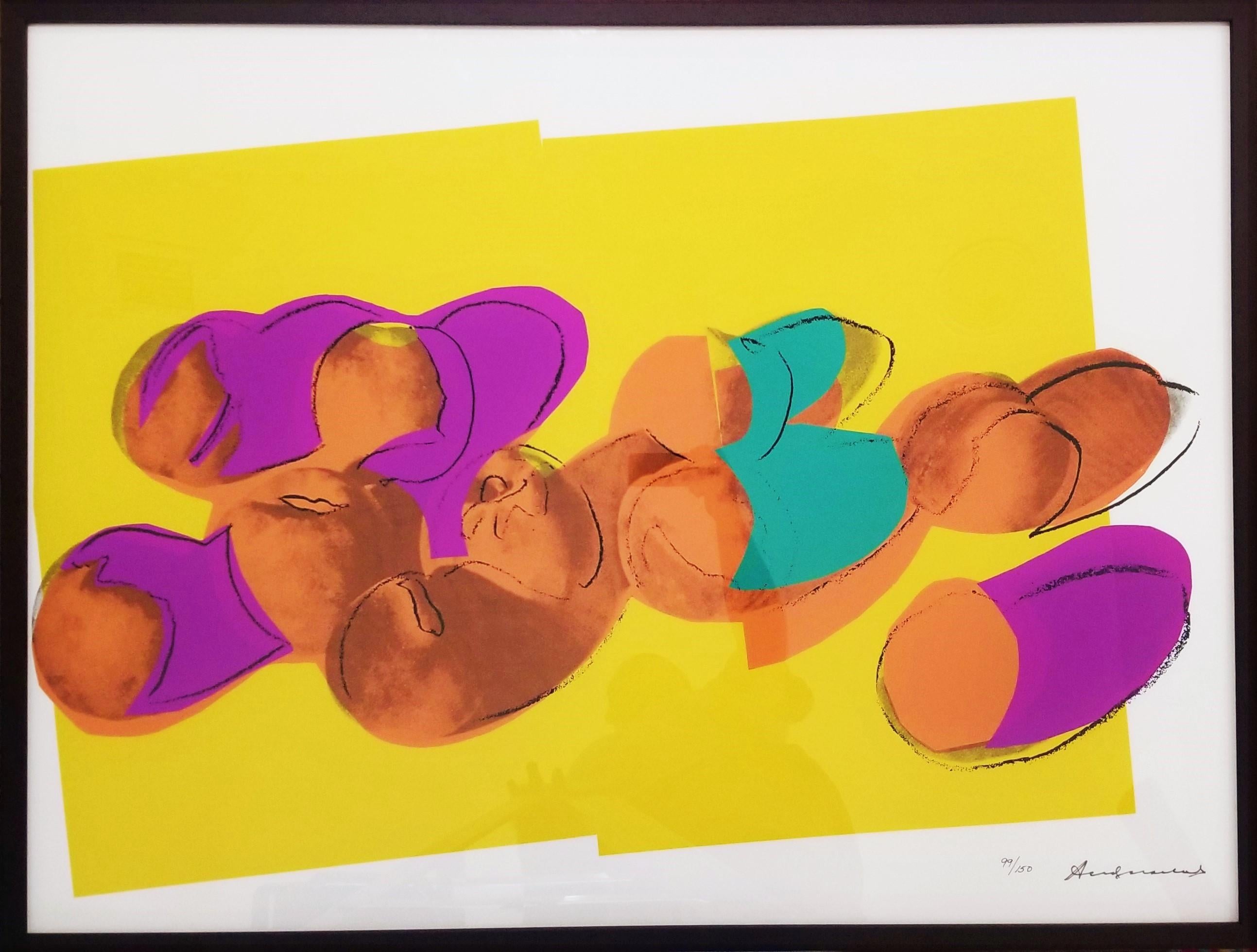 Peaches /// Pop Art Andy Warhol Siebdruck Obststillleben, Stillleben, New Yorker Lebensmittelkunst im Angebot 1