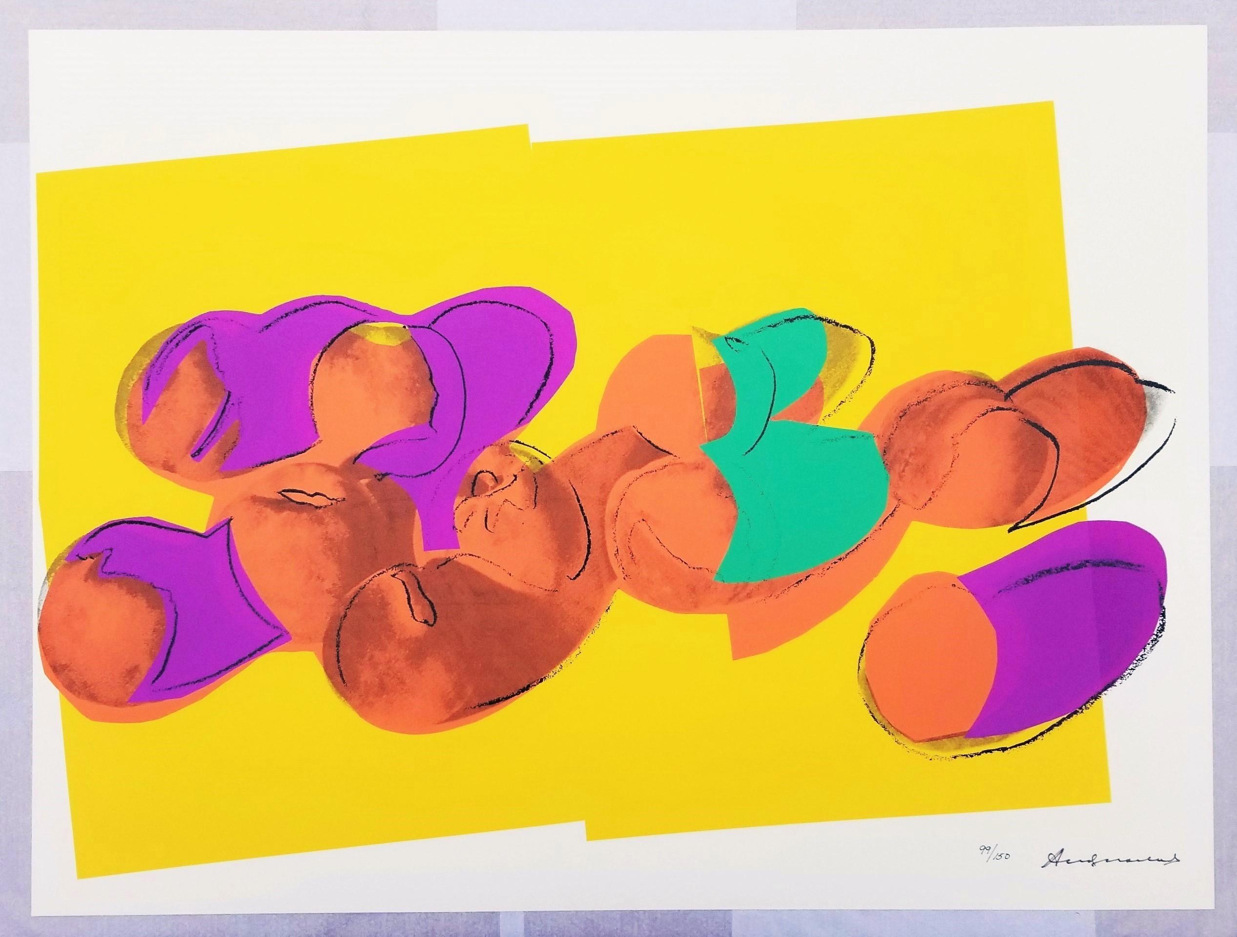 Peaches /// Pop Art Andy Warhol Siebdruck Obststillleben, Stillleben, New Yorker Lebensmittelkunst im Angebot 3