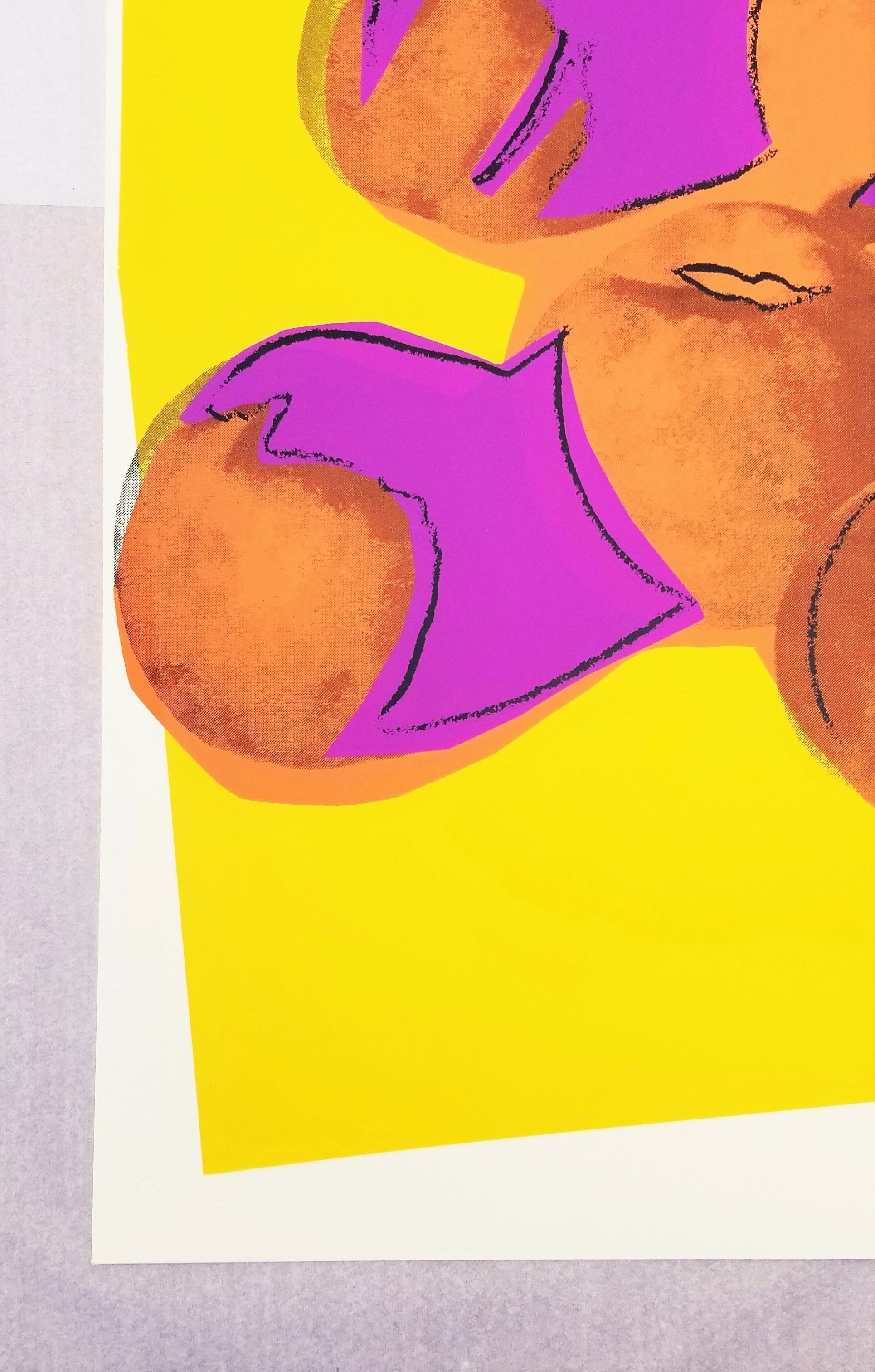 Peaches /// Pop Art Andy Warhol Siebdruck Obststillleben, Stillleben, New Yorker Lebensmittelkunst im Angebot 4