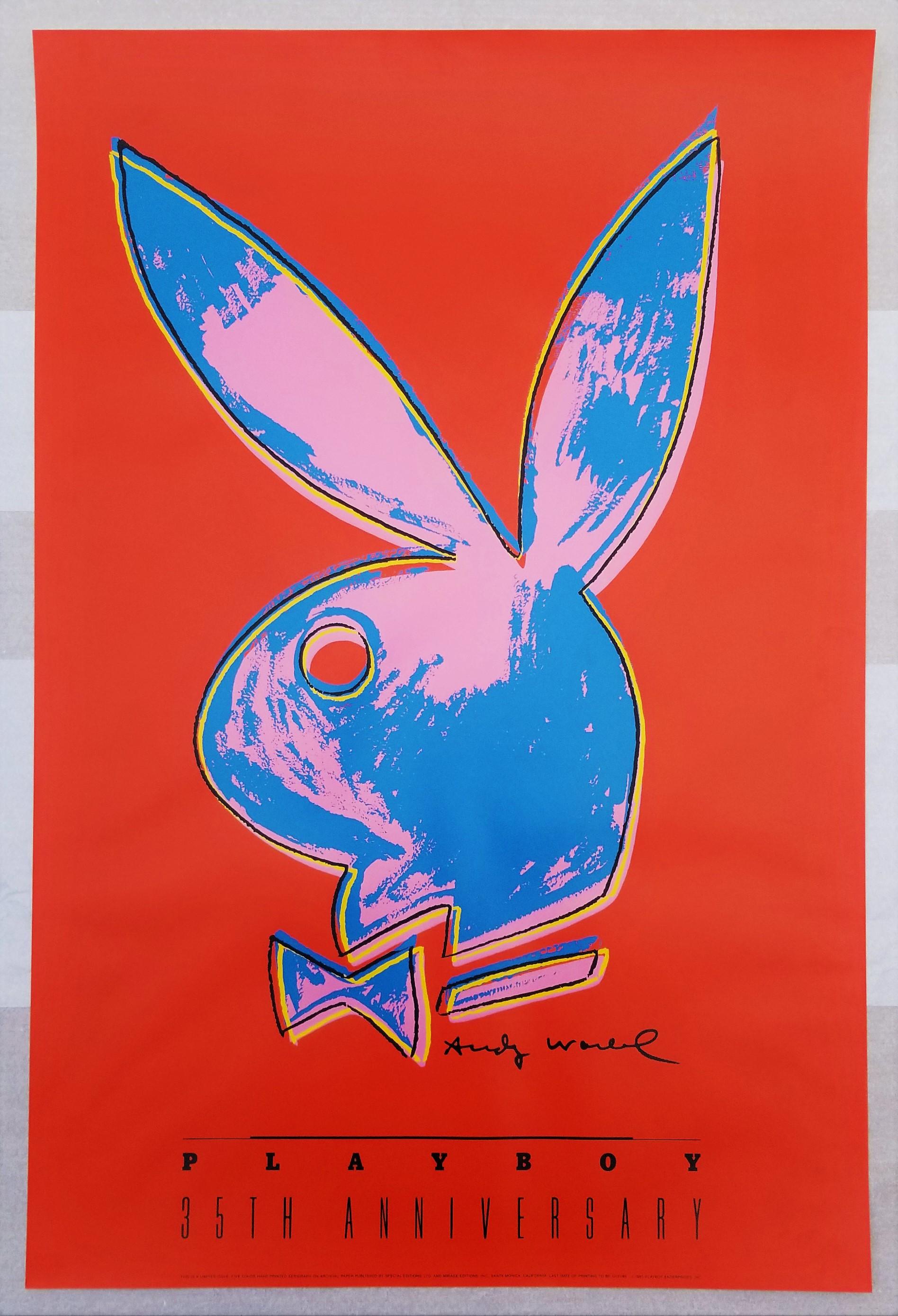 Playboy: 35th Anniversary Poster /// Pop Art Andy Warhol Siebdruck Bunny Head im Angebot 1