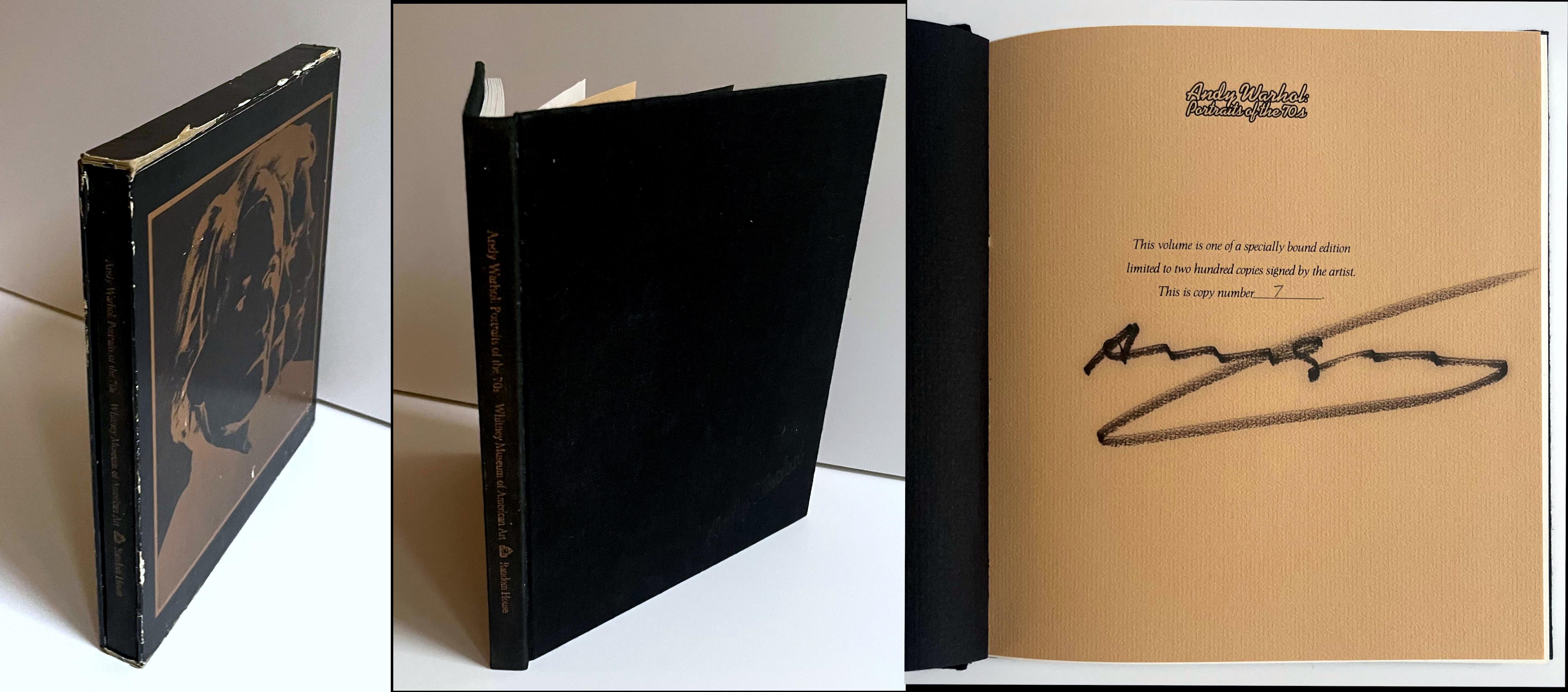 Andy Warhol
Portraits of the 1970s (Deluxe Limited Edition Monograph with Slipcase, Hand Signed and Numbered by Warhol), 1979
Hand Signed and Numbered Hardback Monograph with 120 Bound offset lithographs and text, held in original slipcase (boxed