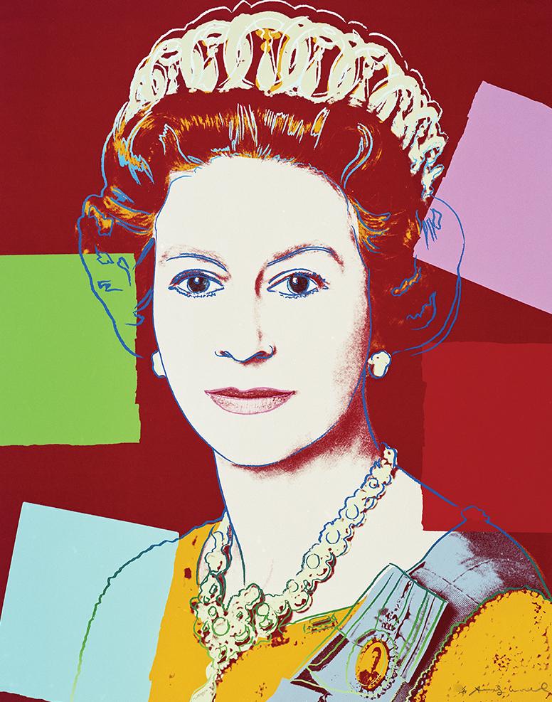 Andy Warhol Portrait Print - Queen Elizabeth II of the United Kingdom (FS II.334)