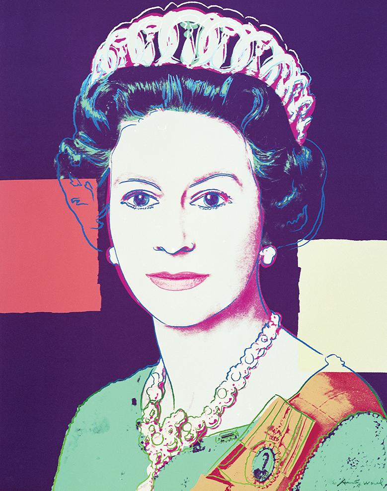 Andy Warhol Portrait Print - Queen Elizabeth II of the United Kingdom (FS II.335)