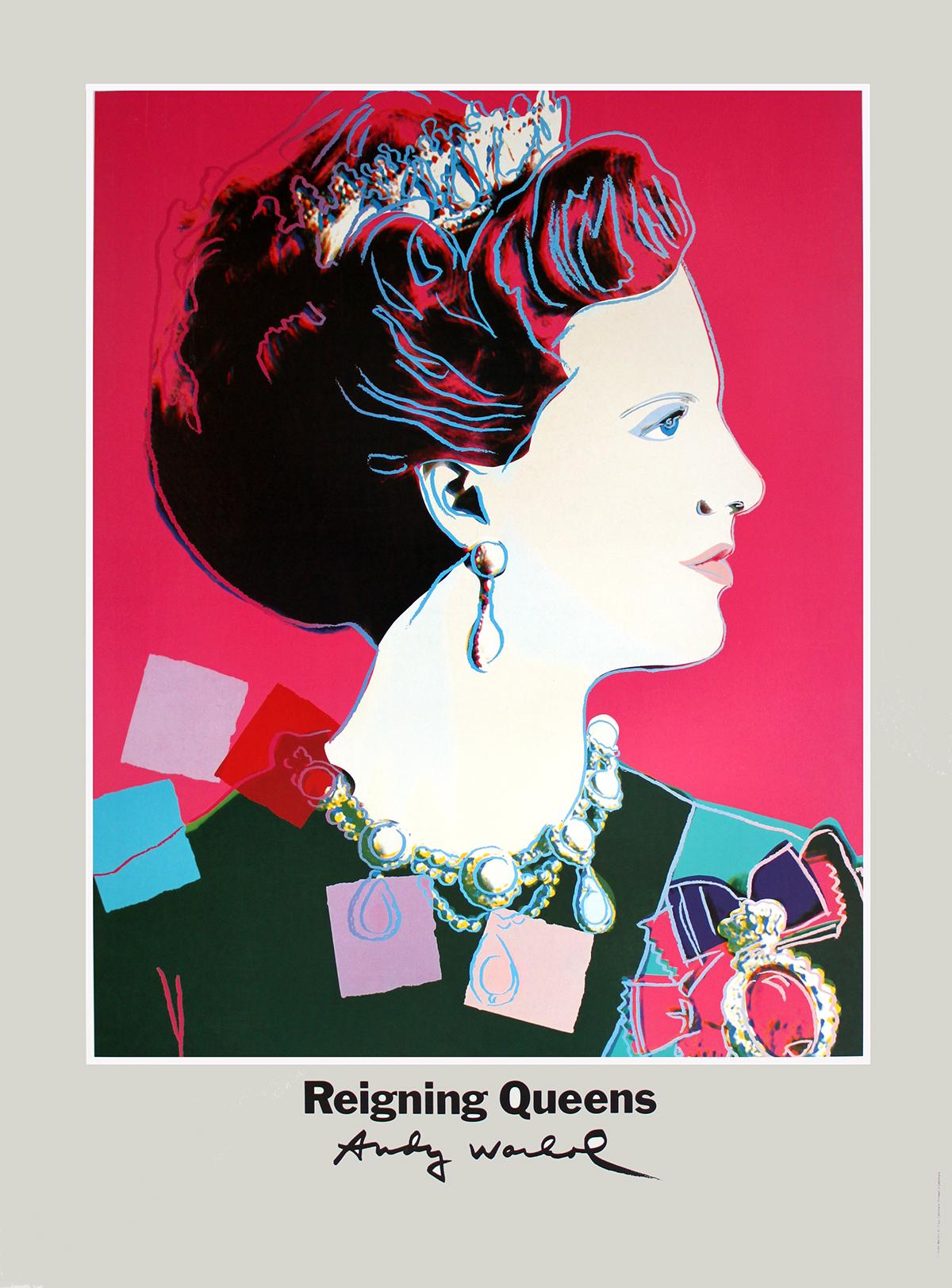 Andy Warhol Portrait Print - Queen Margrethe II of Denmark