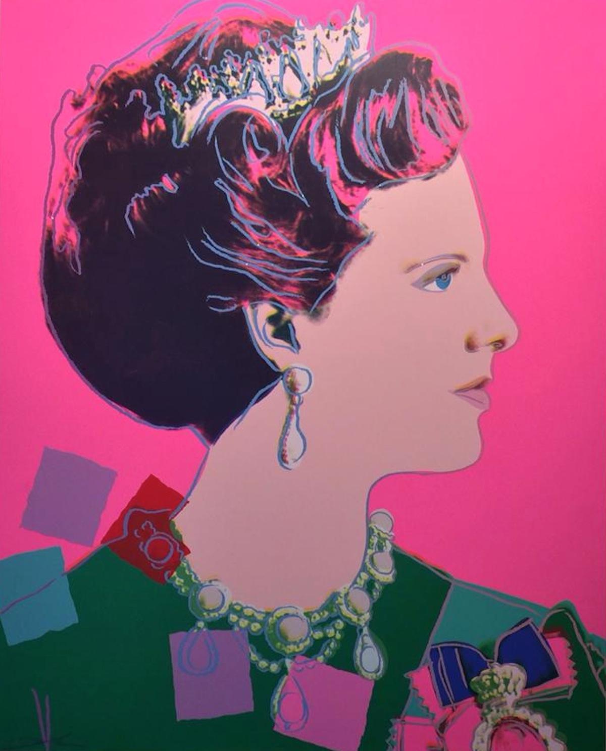 Andy Warhol Portrait Print - Queen Margrethe II of Denmark (FS II.345)