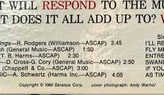 Rare Andy Warhol Record Cover Art (1960s Andy Warhol)