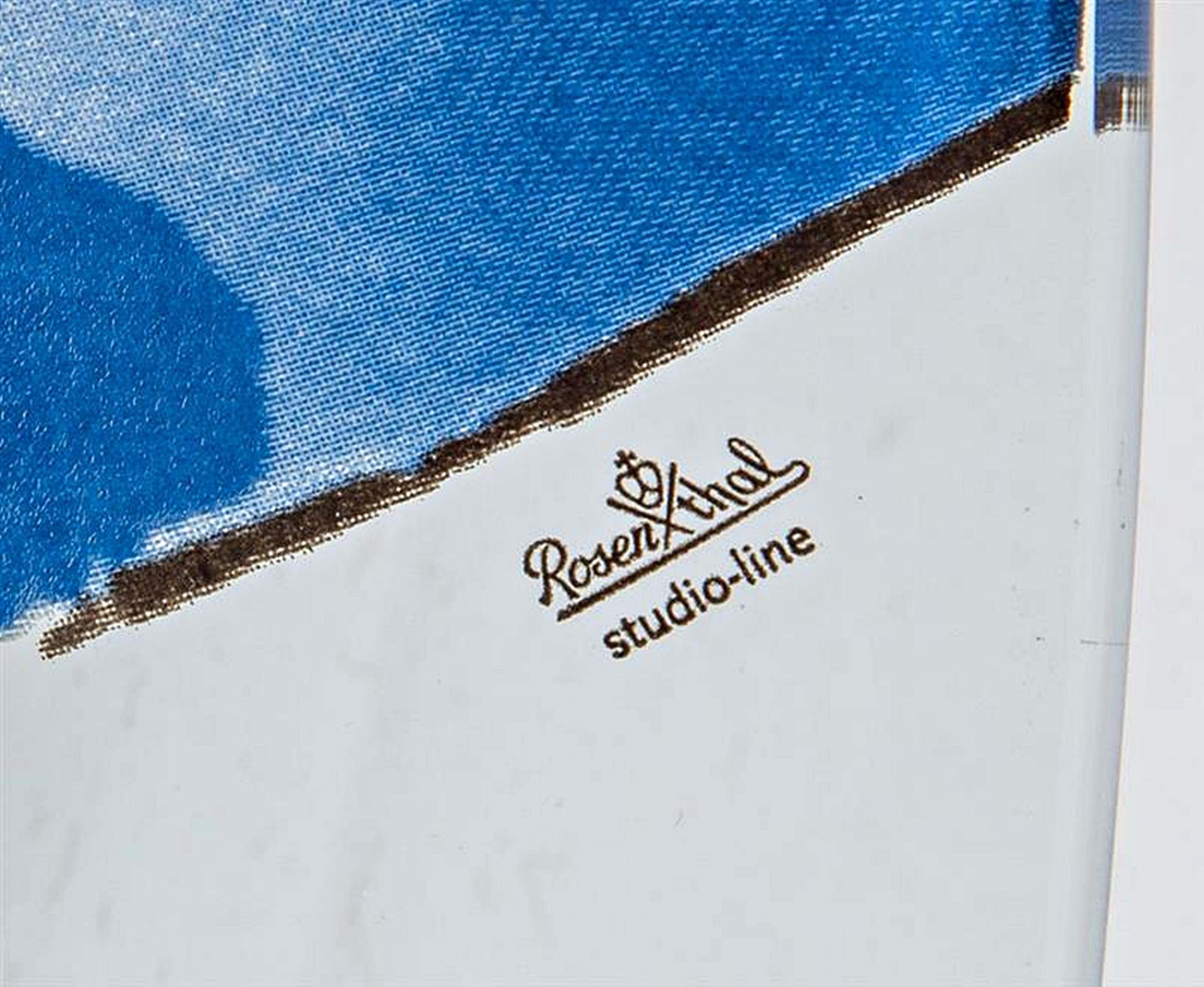 Raro XL Vintage Caballo azul. serigrafía sobre cuenco de cristal, Rosenthal para Andy Warhol en venta 5