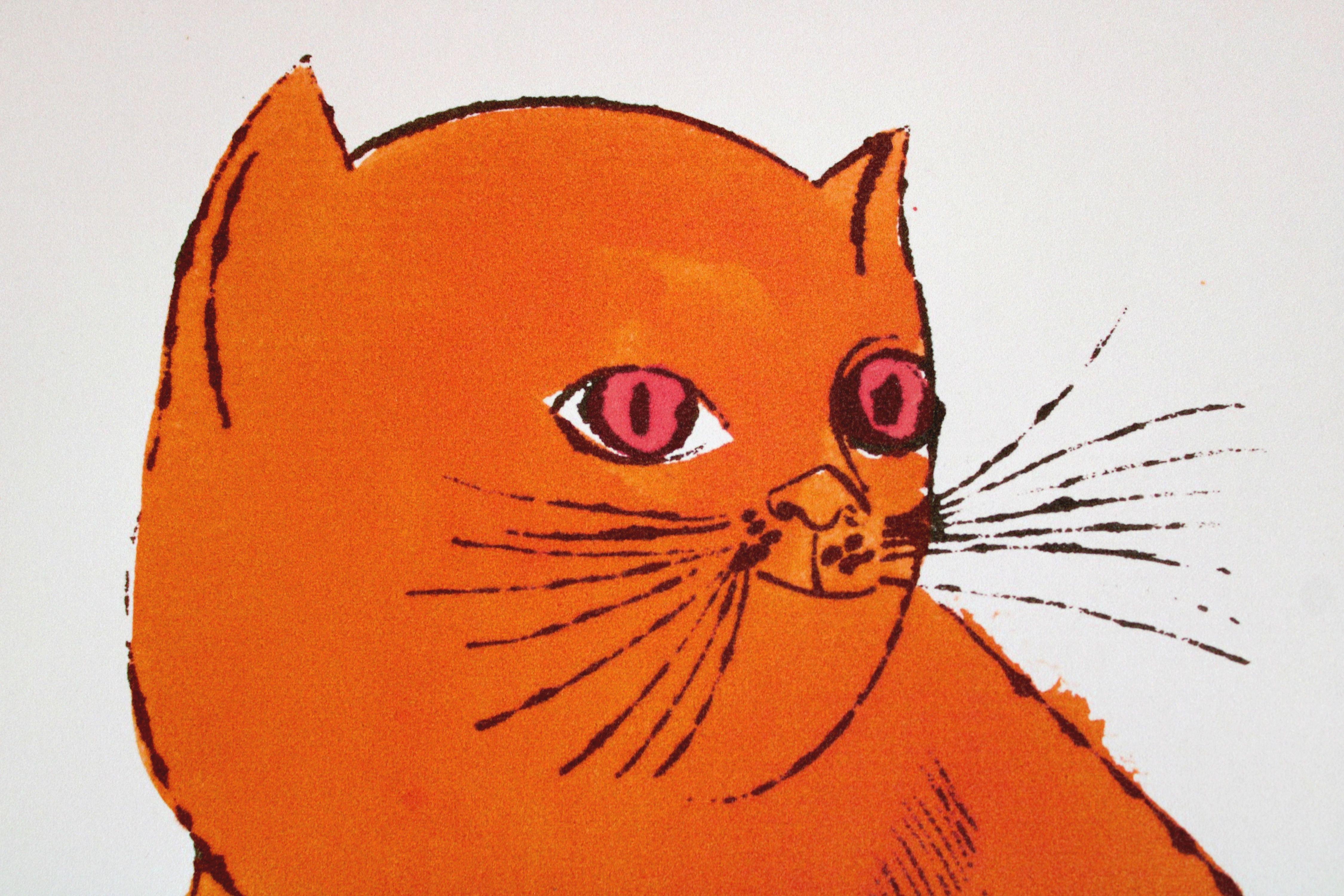 Red cat  93/100. Lithography, offset printing, imprint size 42x27. 5 cm 1