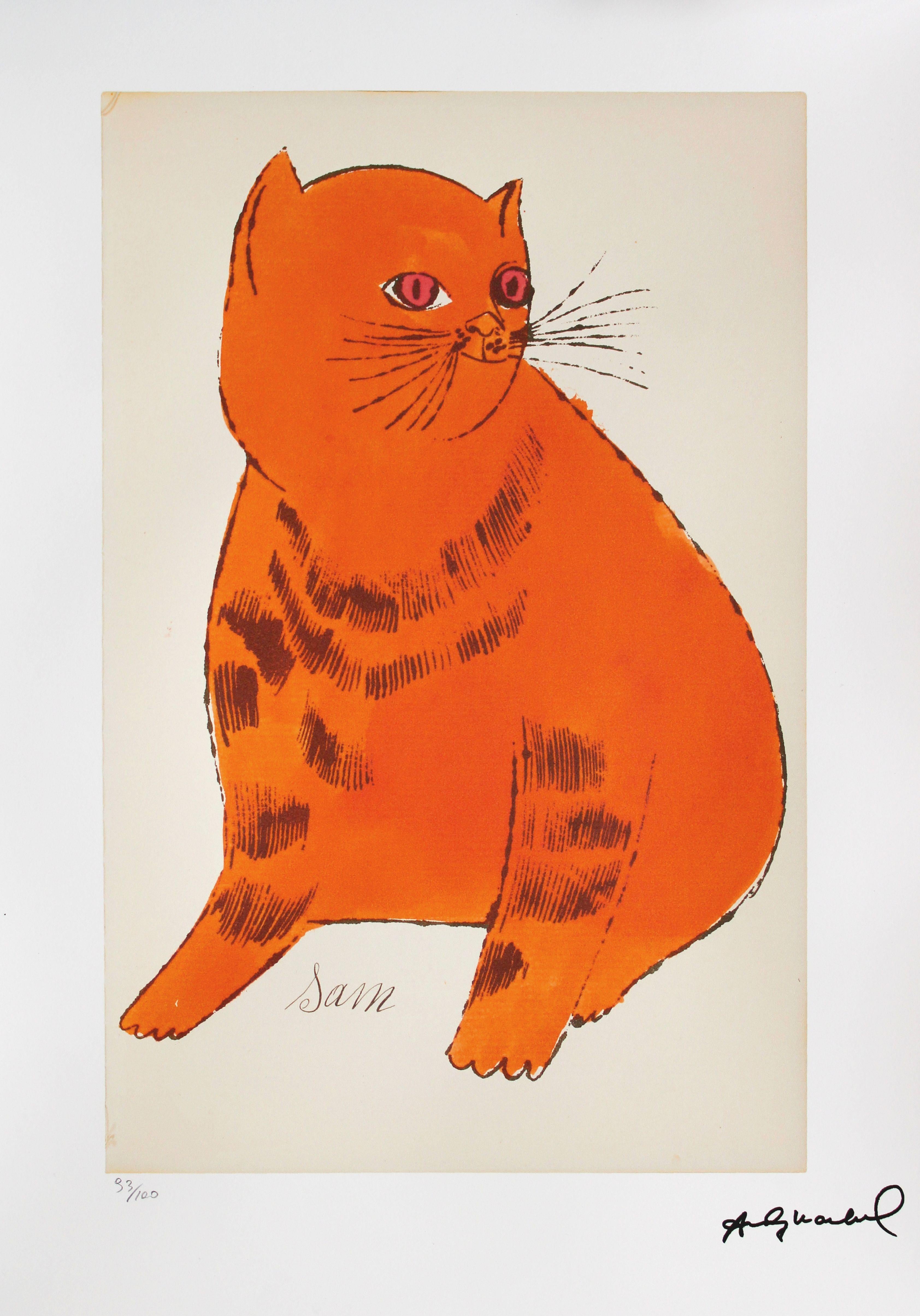 Andy Warhol Print - Red cat  93/100. Lithography, offset printing, imprint size 42x27. 5 cm