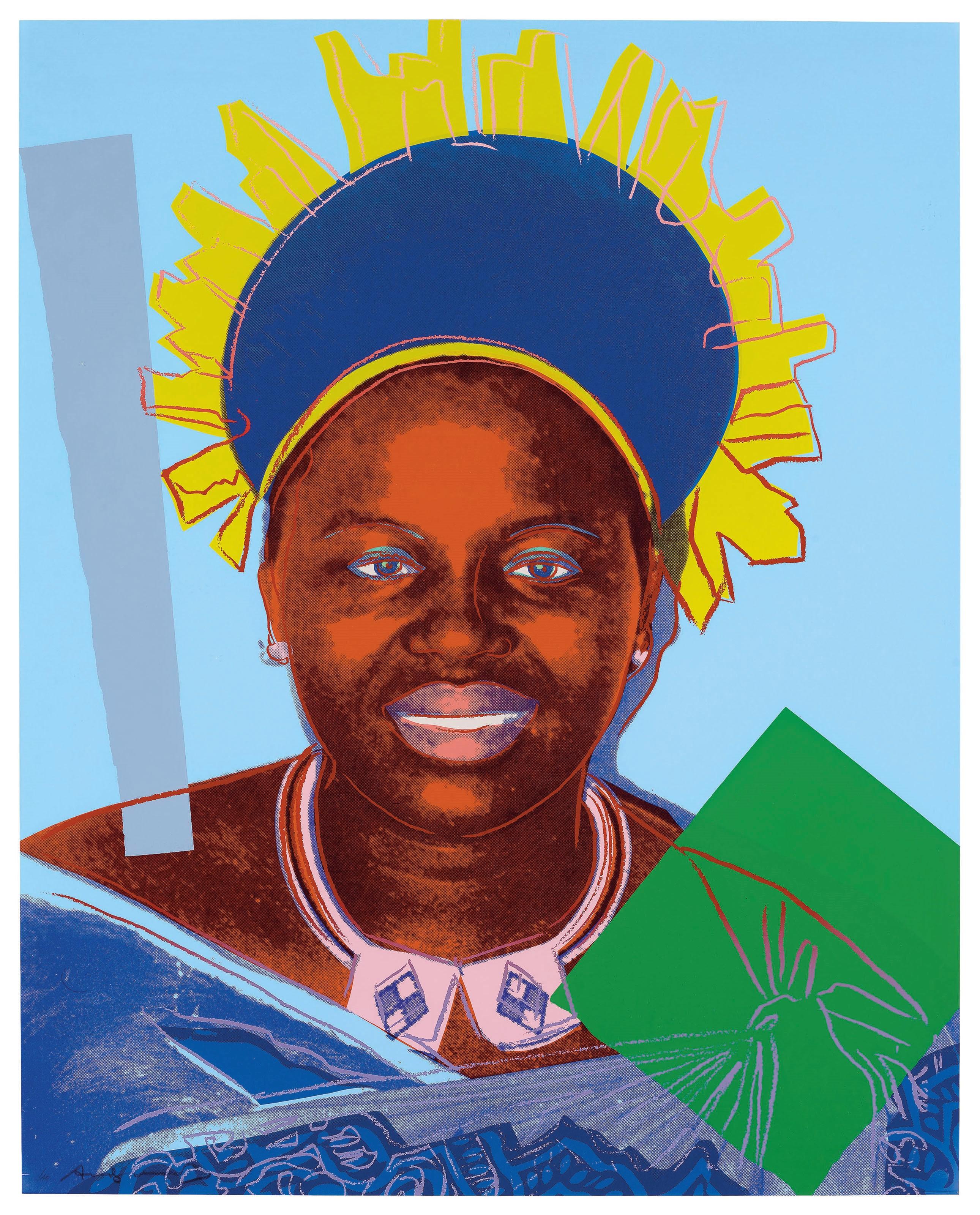 Andy Warhol Portrait Print - Reigning Queens - Queen Ntombi Twala