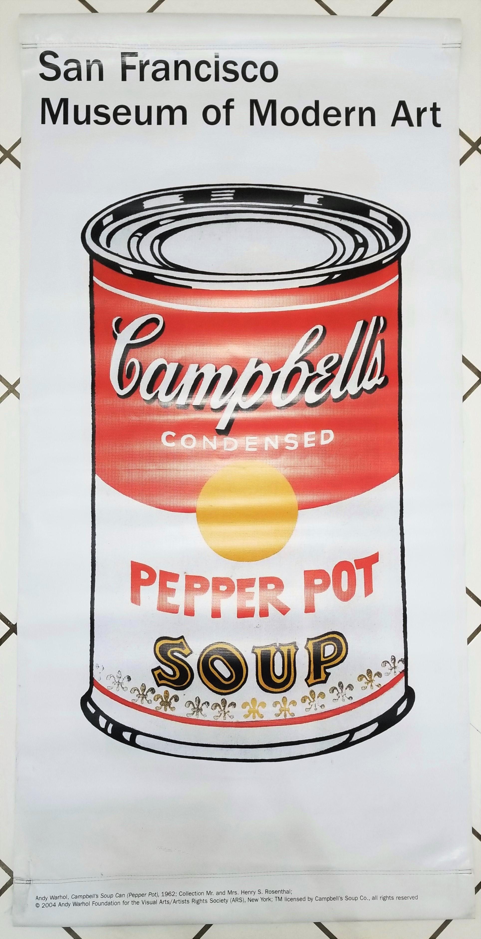 Le San Francisco Museum of Art (pot à cuivre) bannière en vinyle /// Andy Warhol Soup Can en vente 1