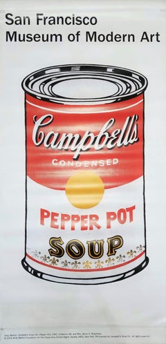 Vintage San Francisco Museum of Art (Pepper Pot) Vinyl Banner /// Andy Warhol Soup Can
