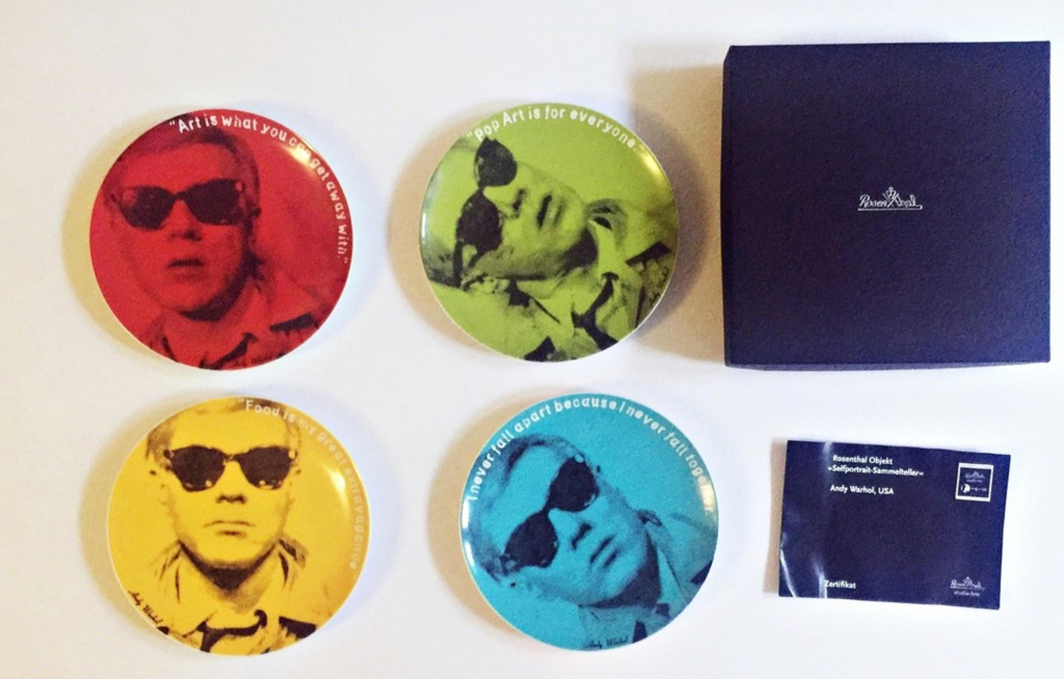 andy warhol butterfly plates