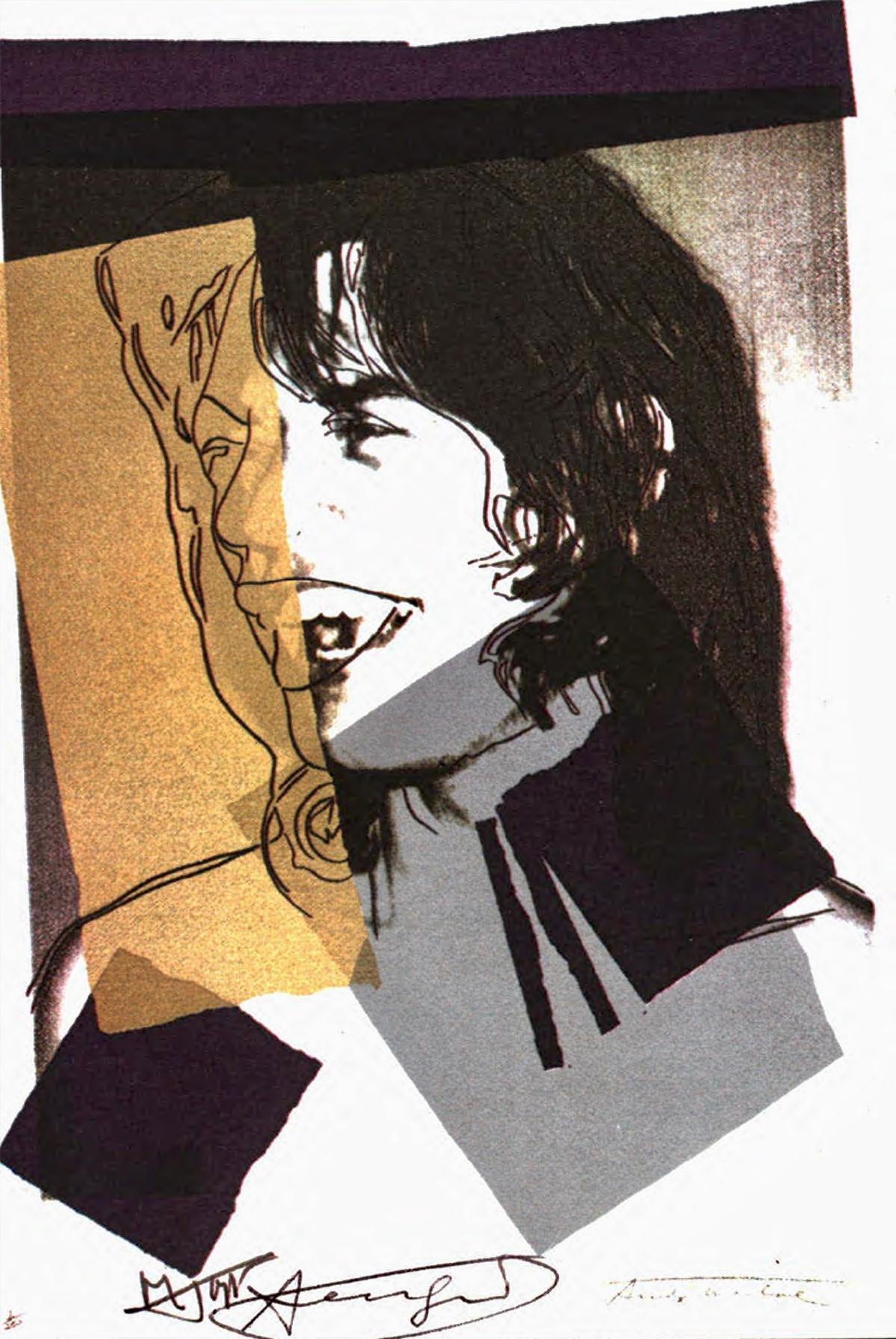 Signierte Andy Warhol Mick Jagger Ankündigung Karte 1975 im Angebot 2