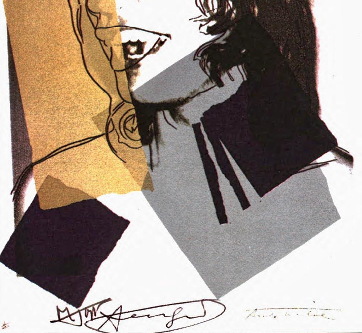 Carte d'annonce signée Andy Warhol Mick Jagger 1975 3