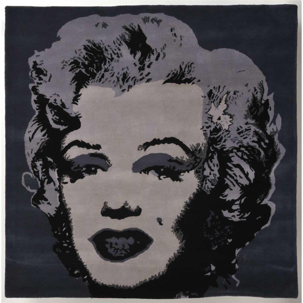 Silberne Silber Marilyn, Andy Warhol, 1990er Jahre, Handgefertigter Teppich, Pop Art  im Angebot 1