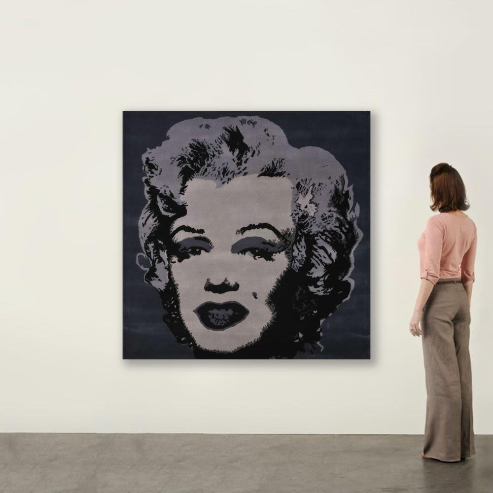 Silberne Silber Marilyn, Andy Warhol, 1990er Jahre, Handgefertigter Teppich, Pop Art  im Angebot 4