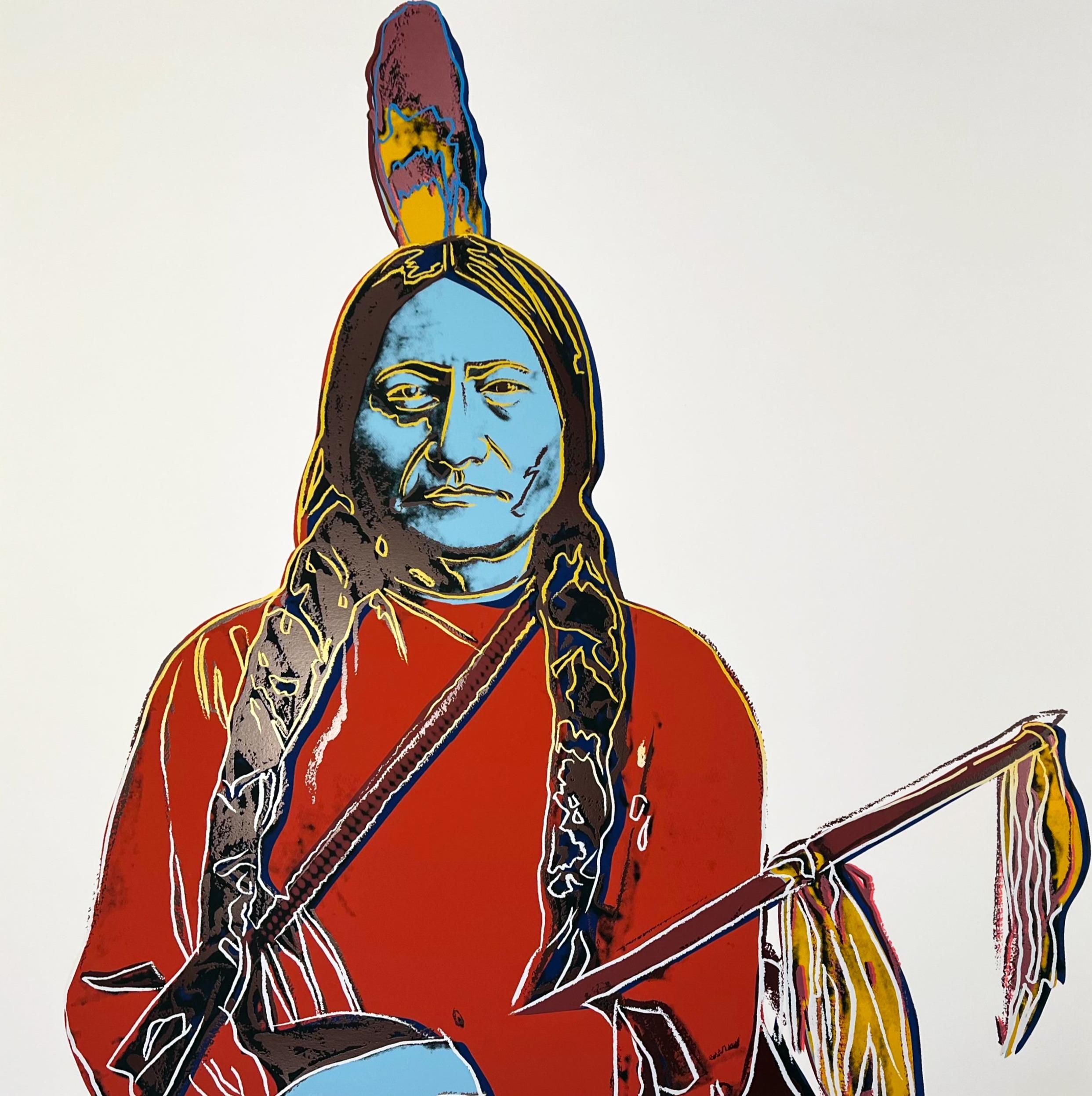 Andy Warhol Portrait Print - Sitting Bull, from Cowboys and Indians
