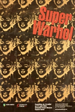 Super Warhol 40 Gold Marilyns, original vintage poster print