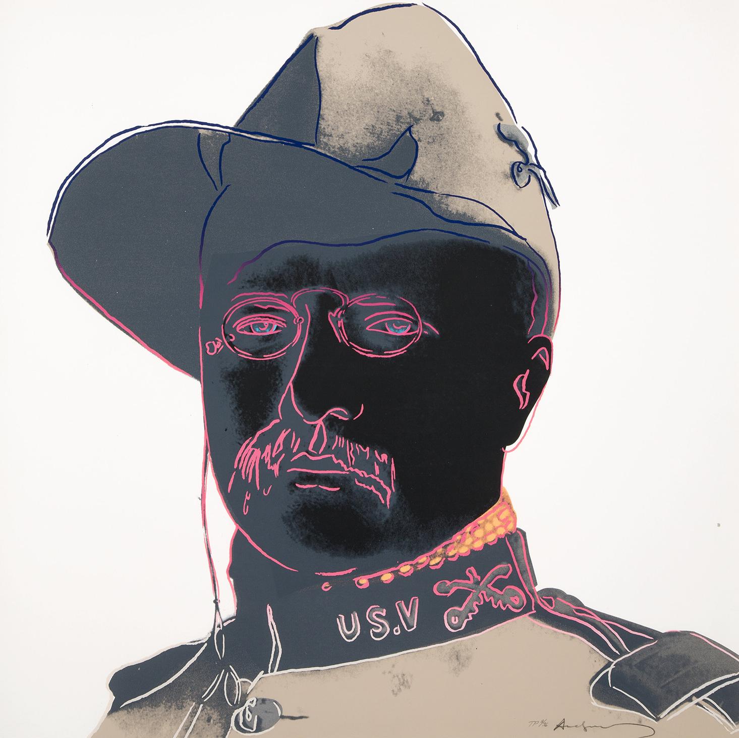 Andy Warhol Portrait Print - Teddy Roosevelt, from the Cowboys and Indians Series, 1986