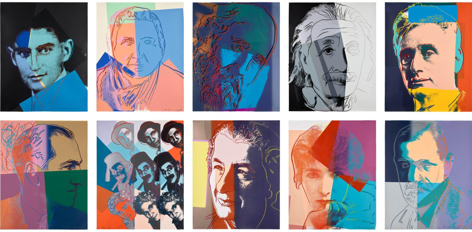 Portrait Print Andy Warhol - DIX PORTRAITS DE JUIFS DU VINGTIÈME SIÈCLE (F. & S. 226-235)