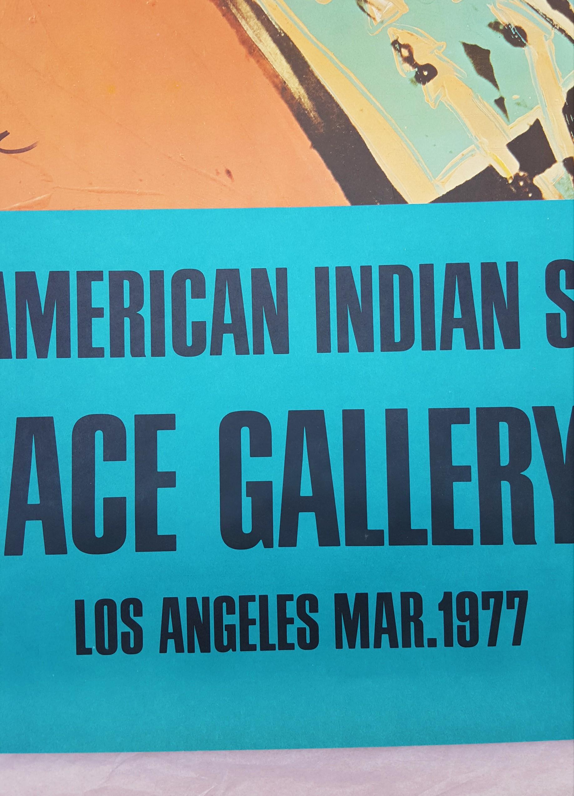 The American Indian Series: Ace Gallery (Double Signed) - Blue Portrait Print by Andy Warhol