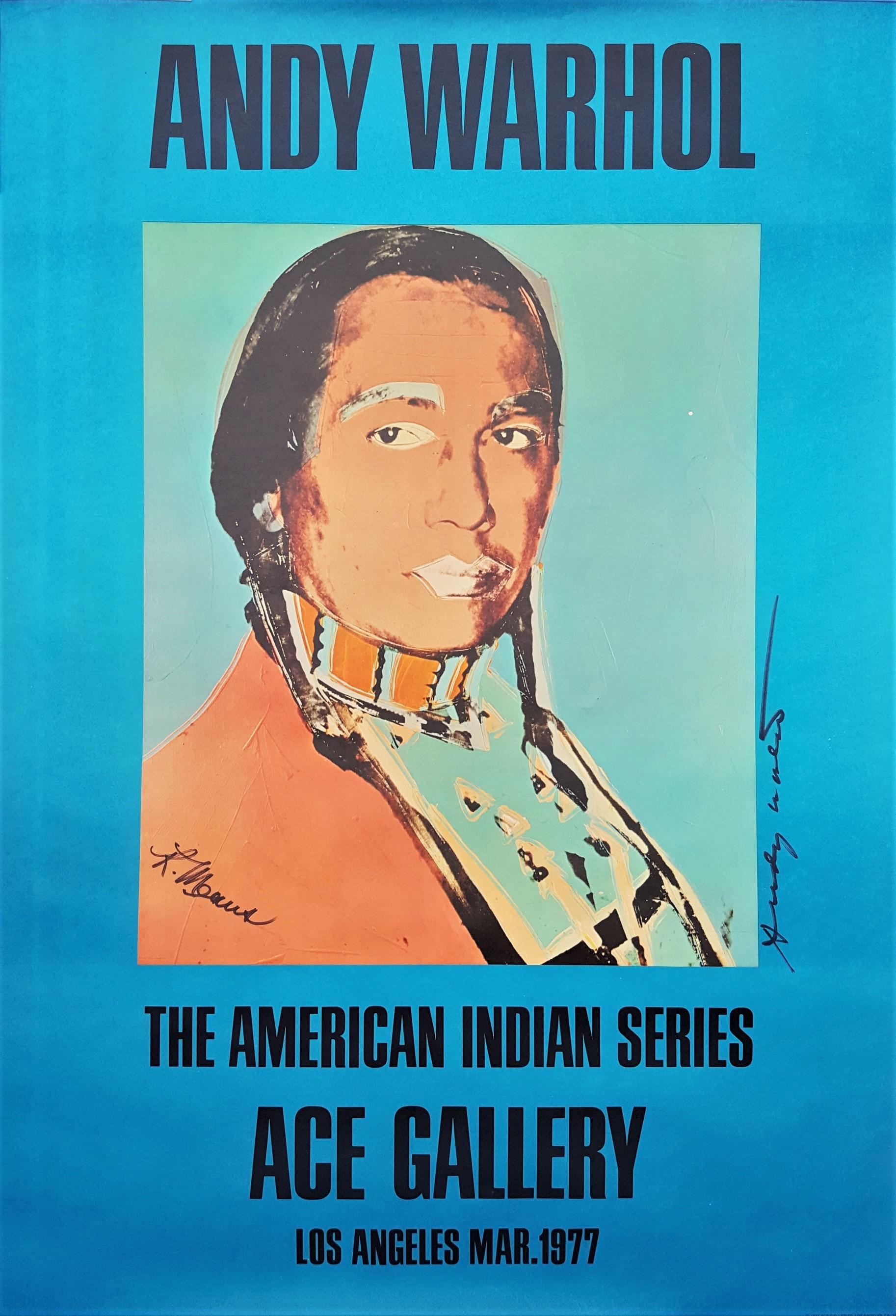 Andy Warhol Portrait Print - The American Indian Series: Ace Gallery (Double Signed)