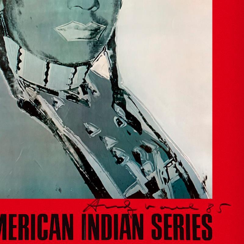 Affiche vintage encadrée « The American Indian Series (Rouge) » de la Ace Gallery - Print de Andy Warhol
