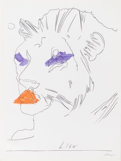 Le lion, 1975, Andy Warhol, Lithographie à la couleur, Animale