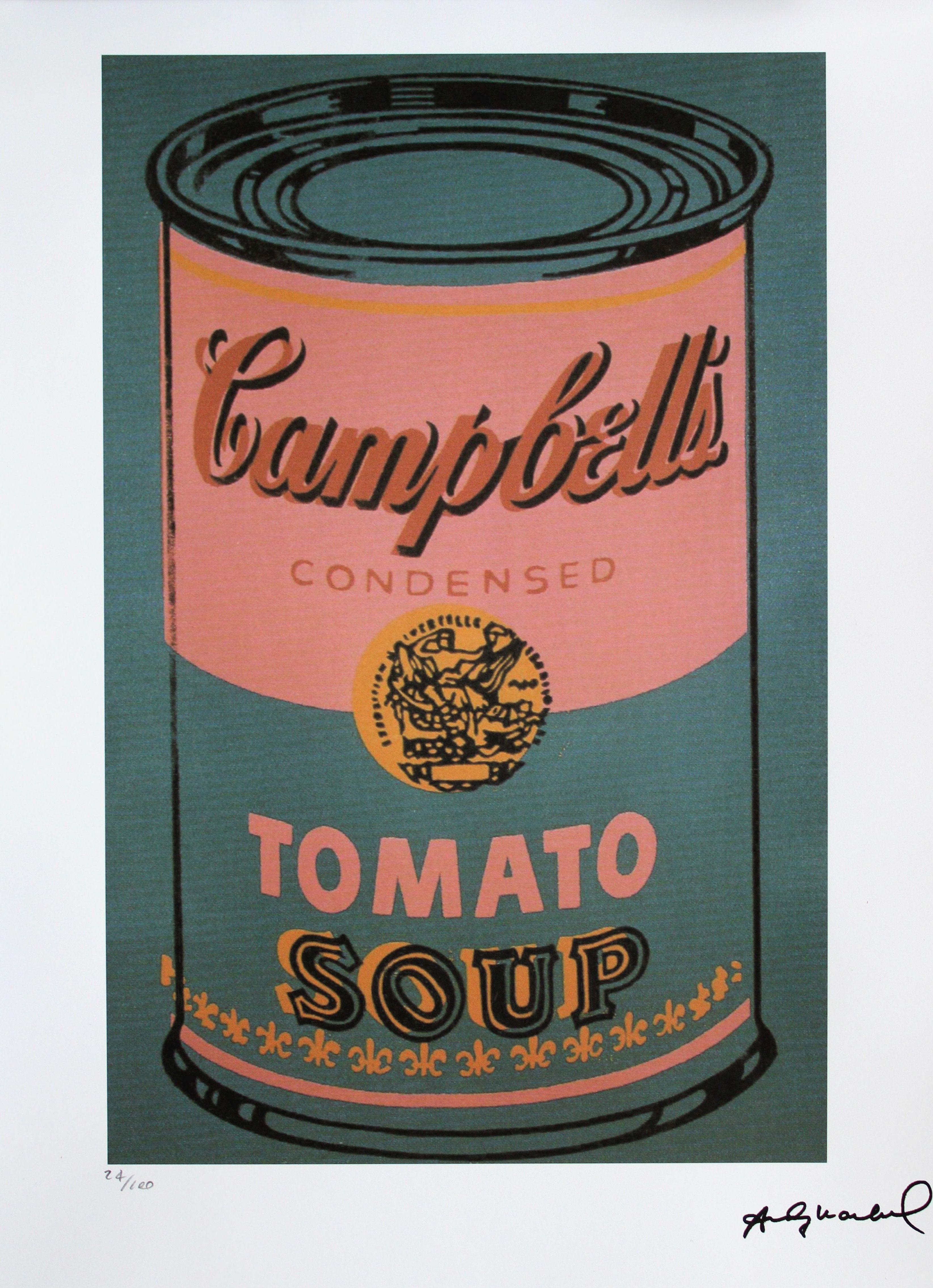 Print Andy Warhol - soupe à tomates 24/100. Lithographie, impression offset, taille de l'impression 42x27 cm