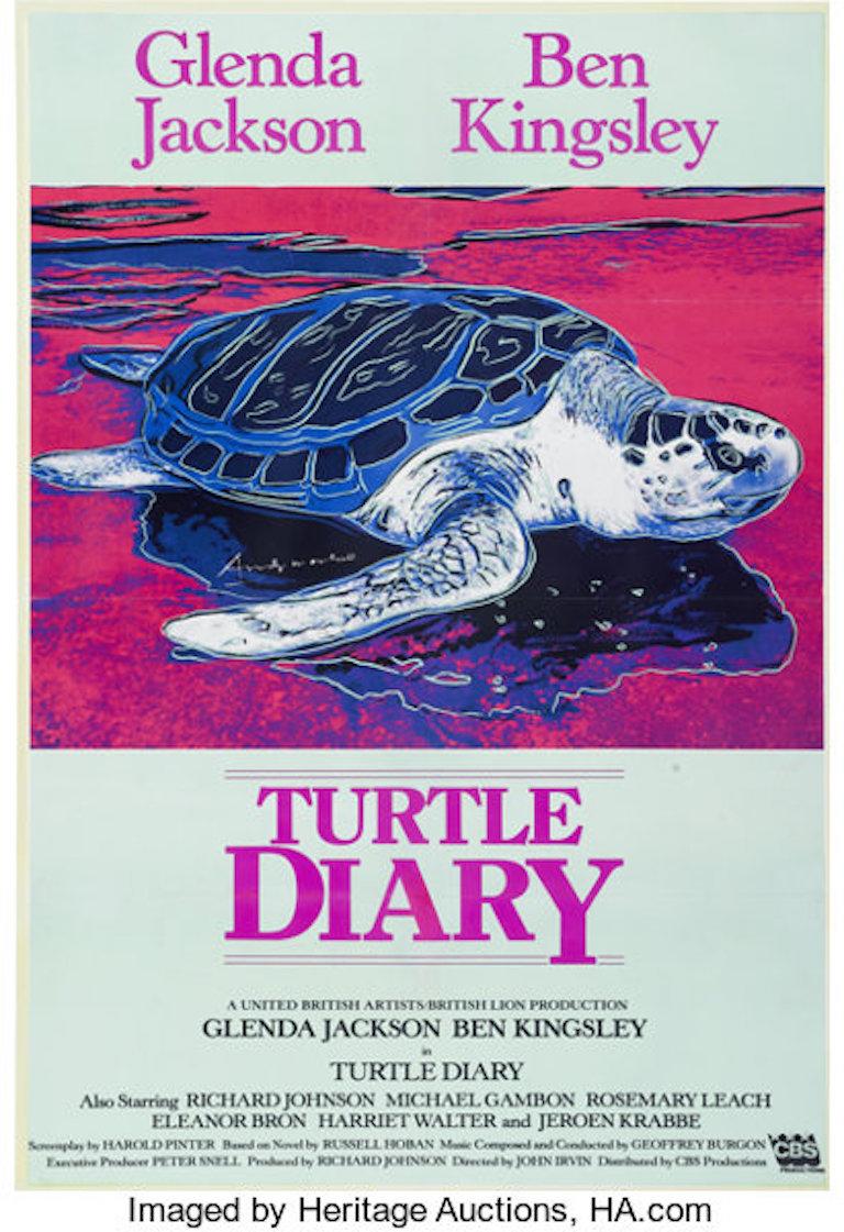 Turtle - Blue Figurative Print by Andy Warhol